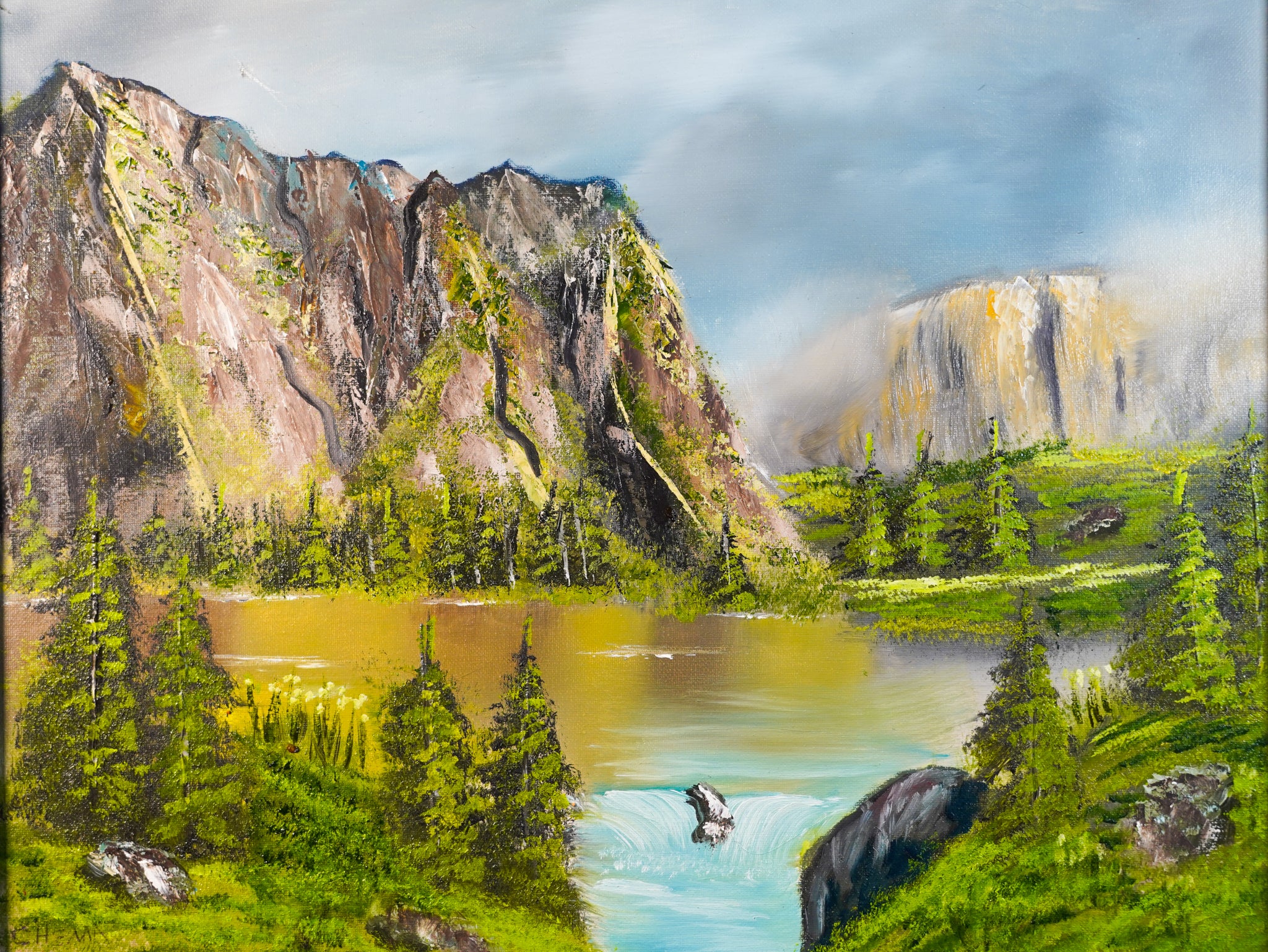 "Lago en calma" - MX Original Framed Painting