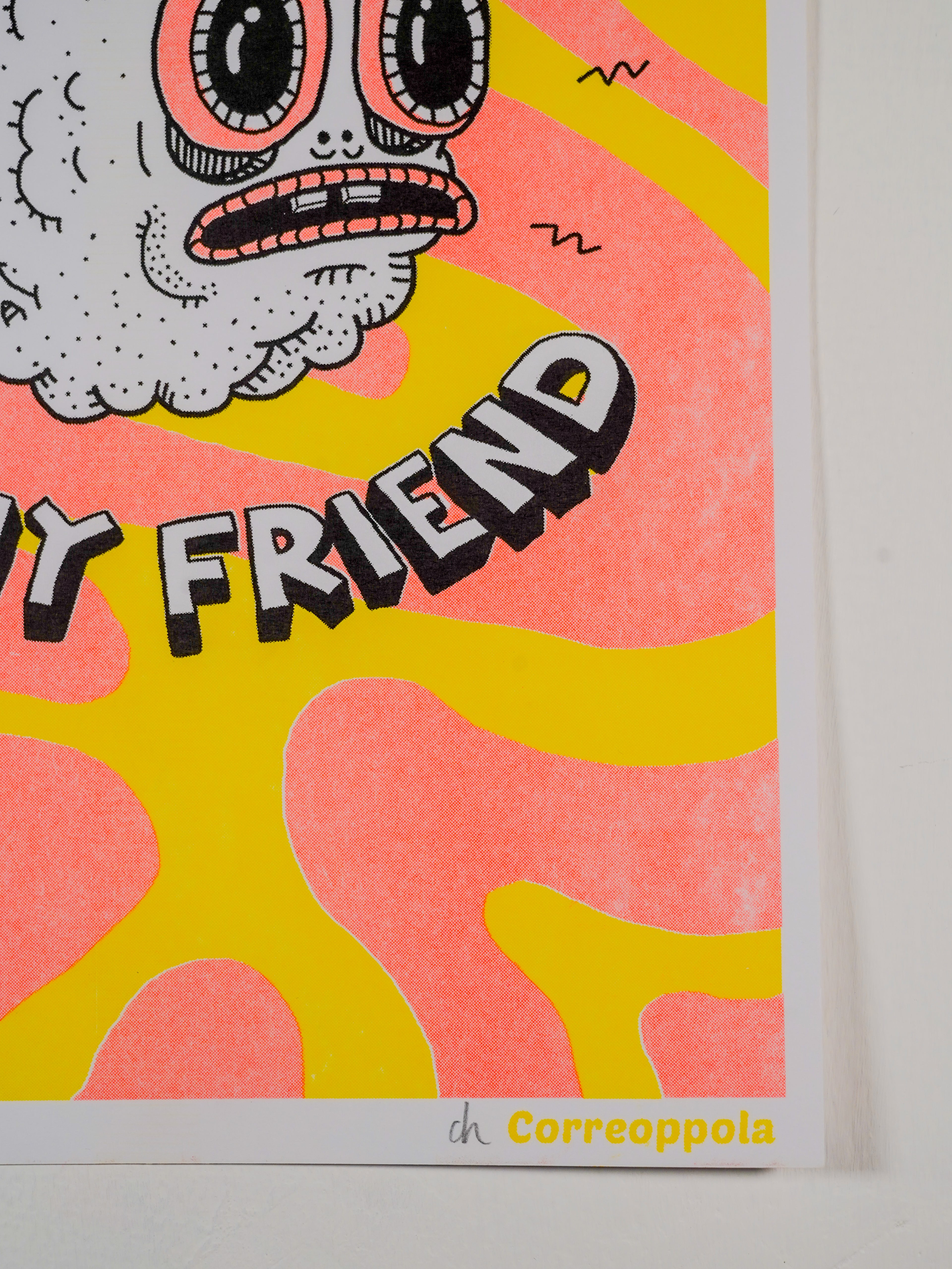 "Anxiety is my friend" - MX Original Risography print (1/13)
