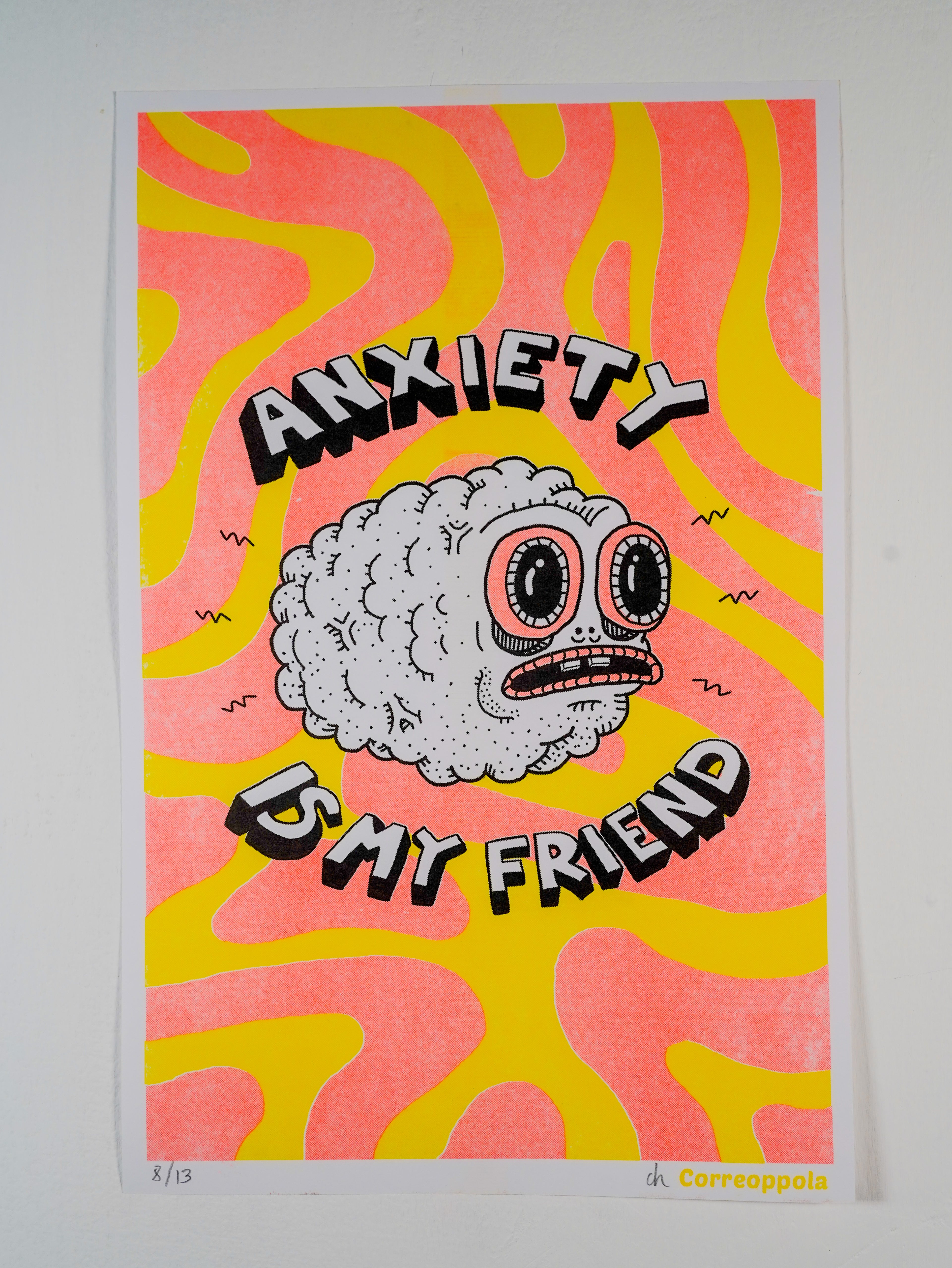 "Anxiety is my friend" - MX Original Risography print (1/13)