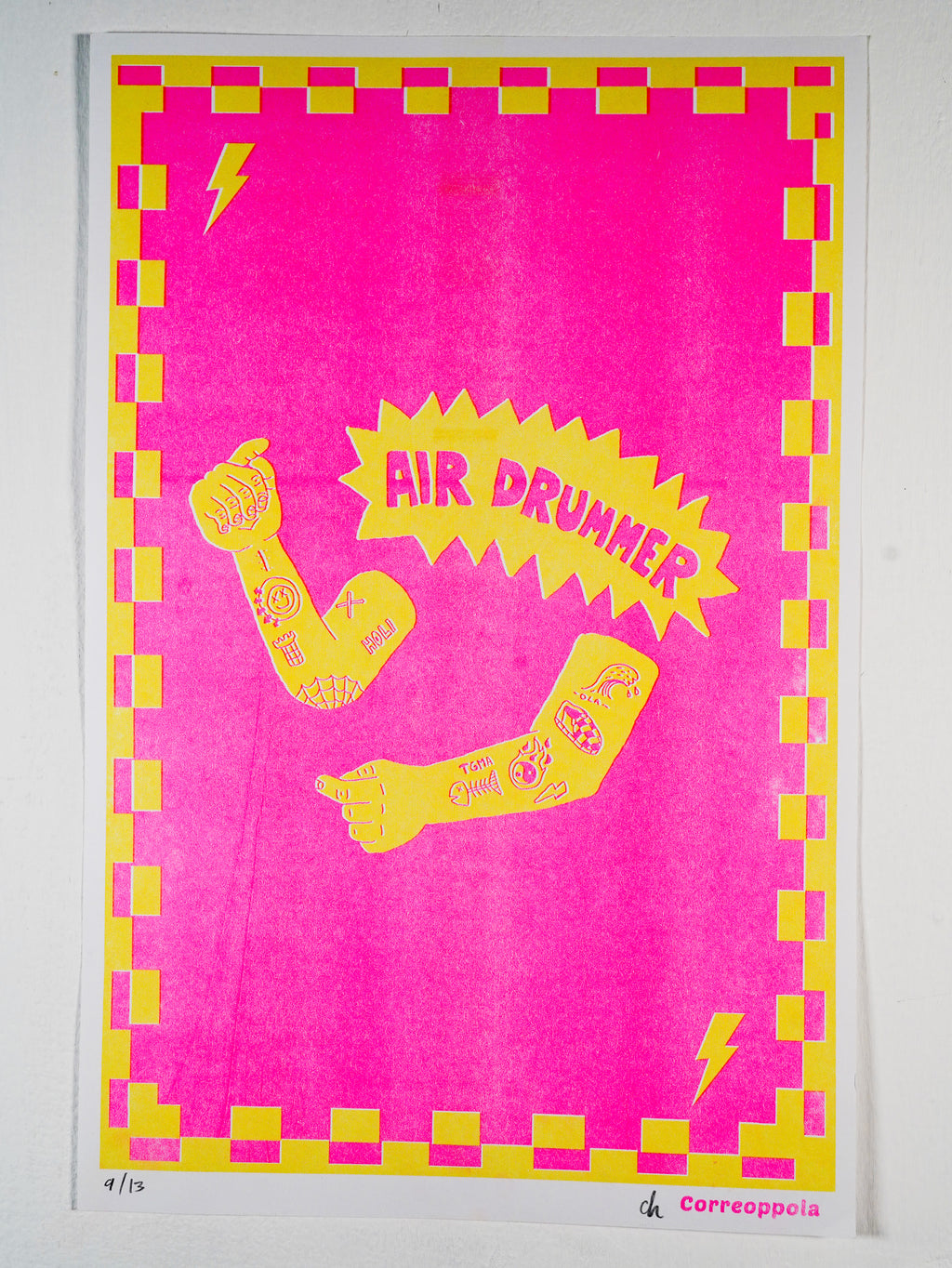 "Air drummer" - MX Original Risography print (1/13)