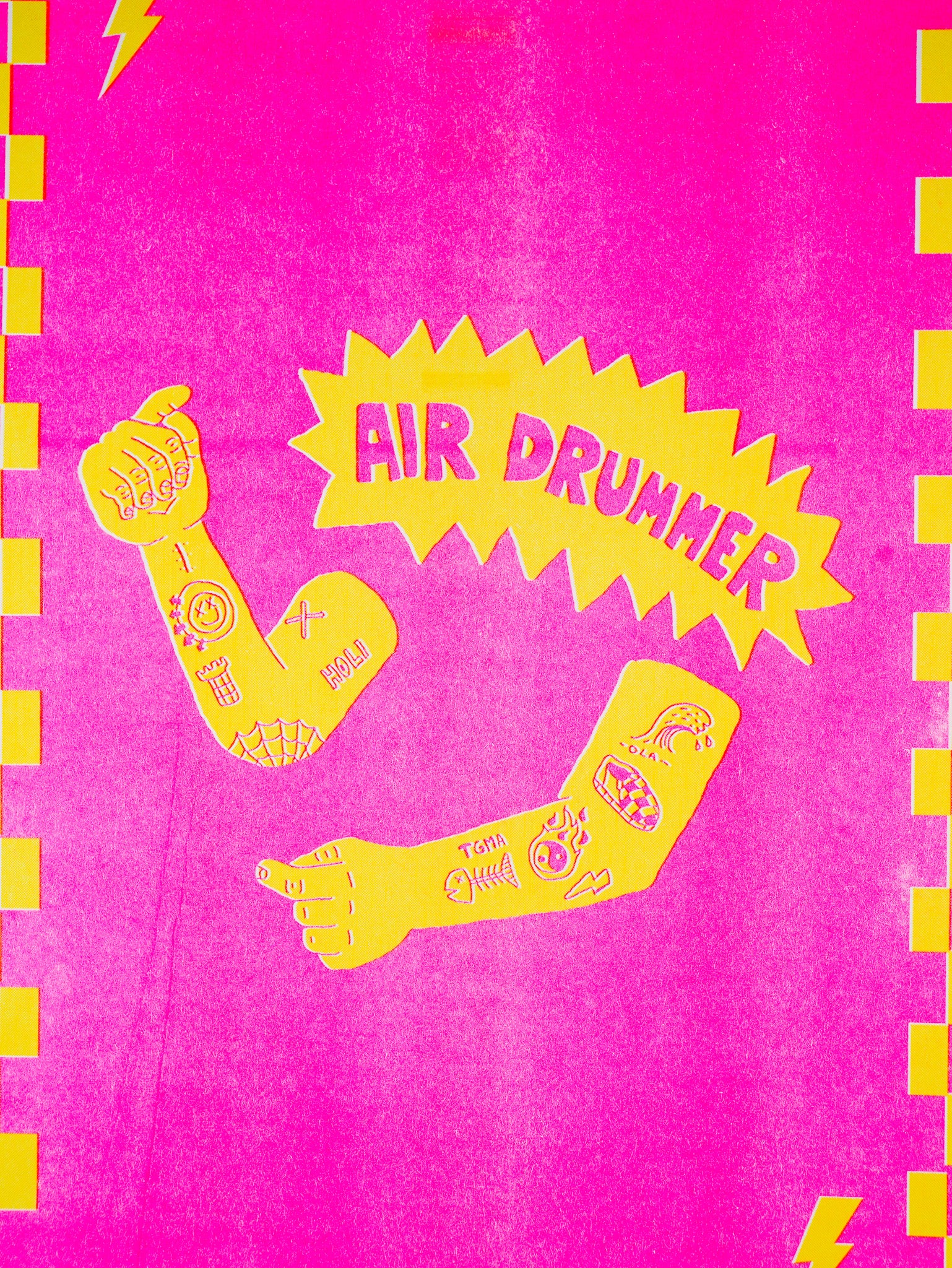 "Air drummer" - MX Original Risography print (1/13)