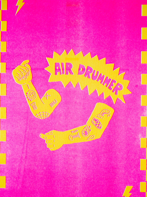 "Air drummer" - MX Original Risography print (1/13)