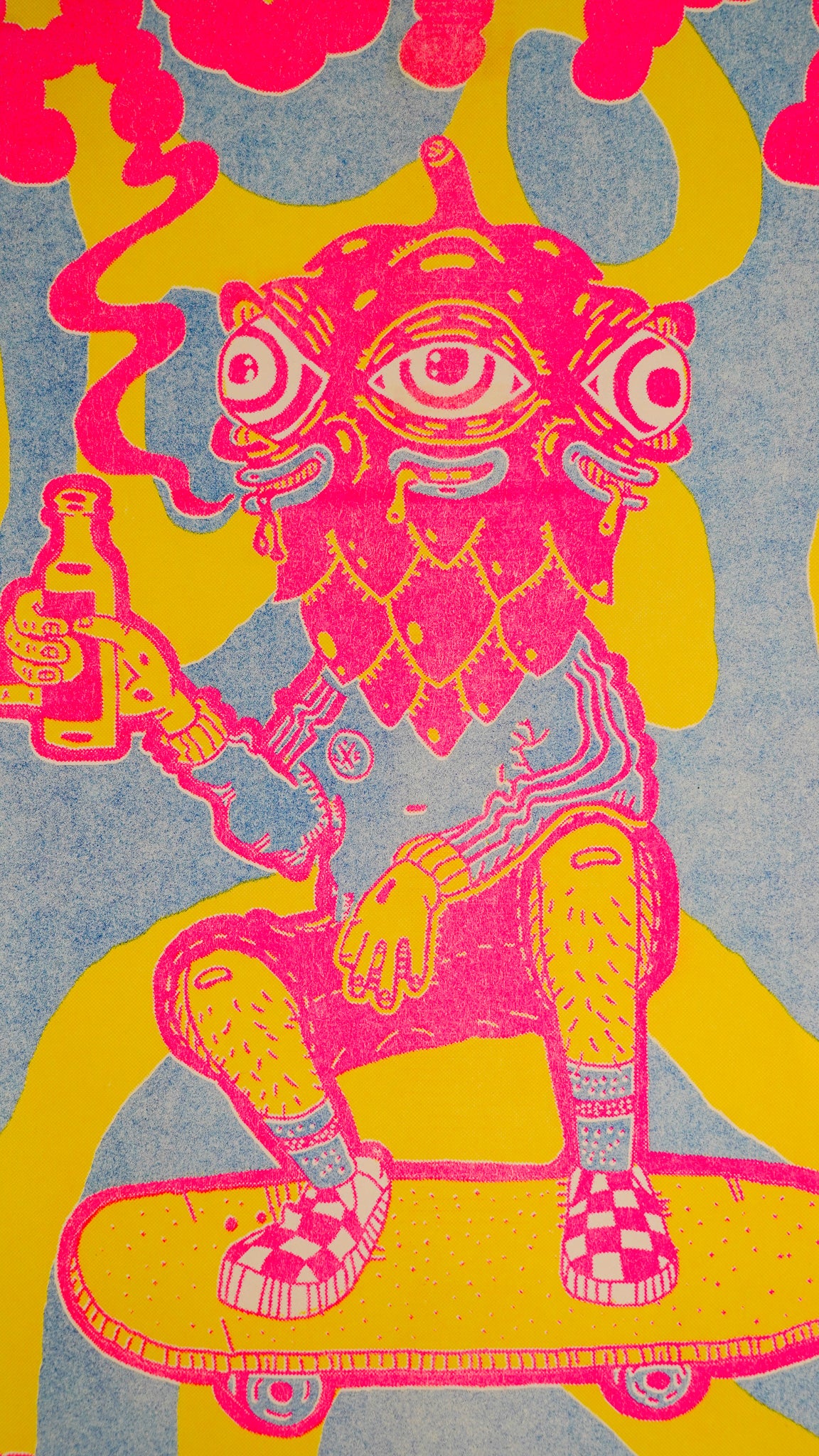 "Hoppy Threesome [Cerveceria Fausto]" - MX Original Risography print (1/13)
