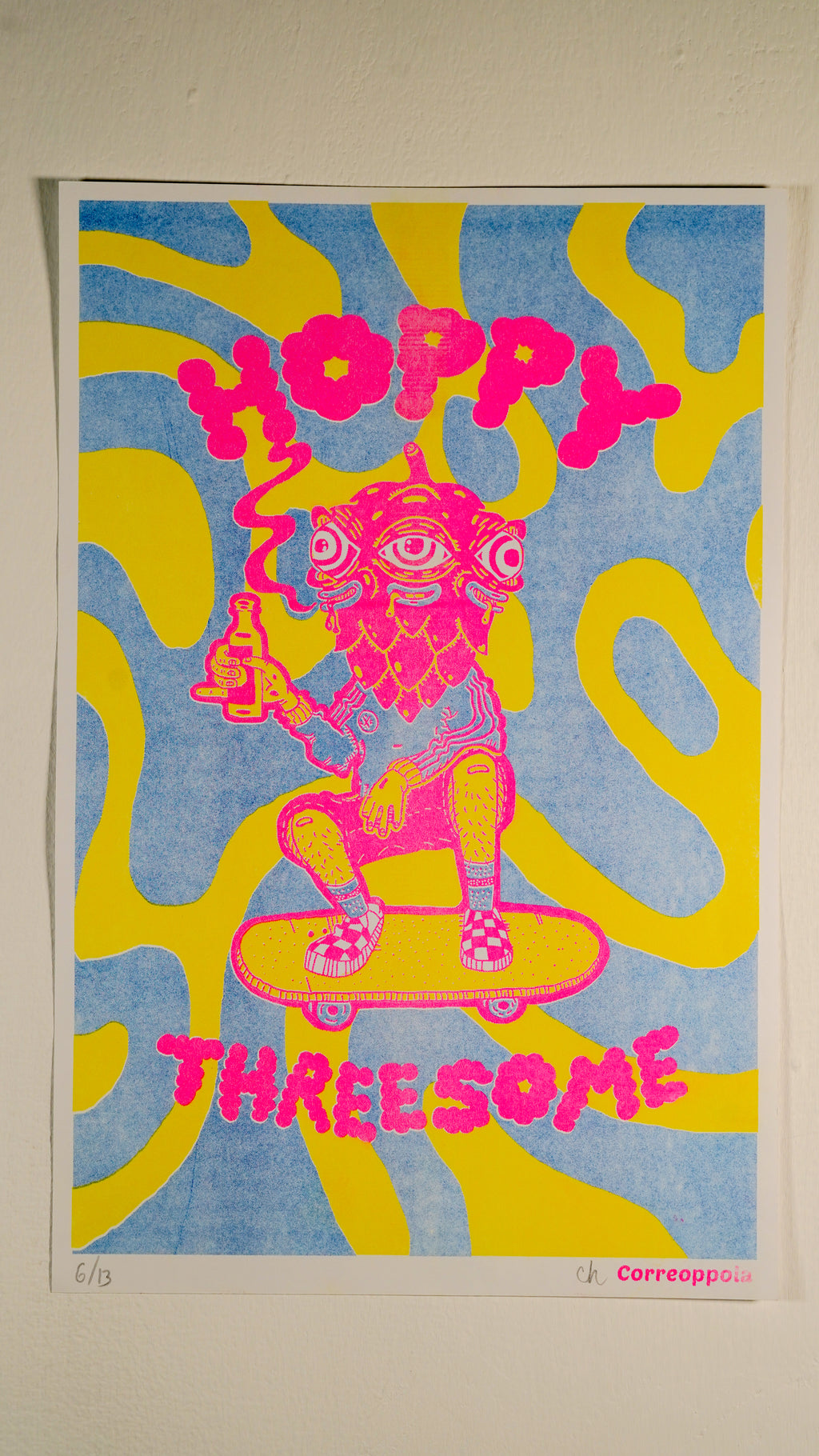 "Hoppy Threesome [Cerveceria Fausto]" - MX Original Risography print (1/13)