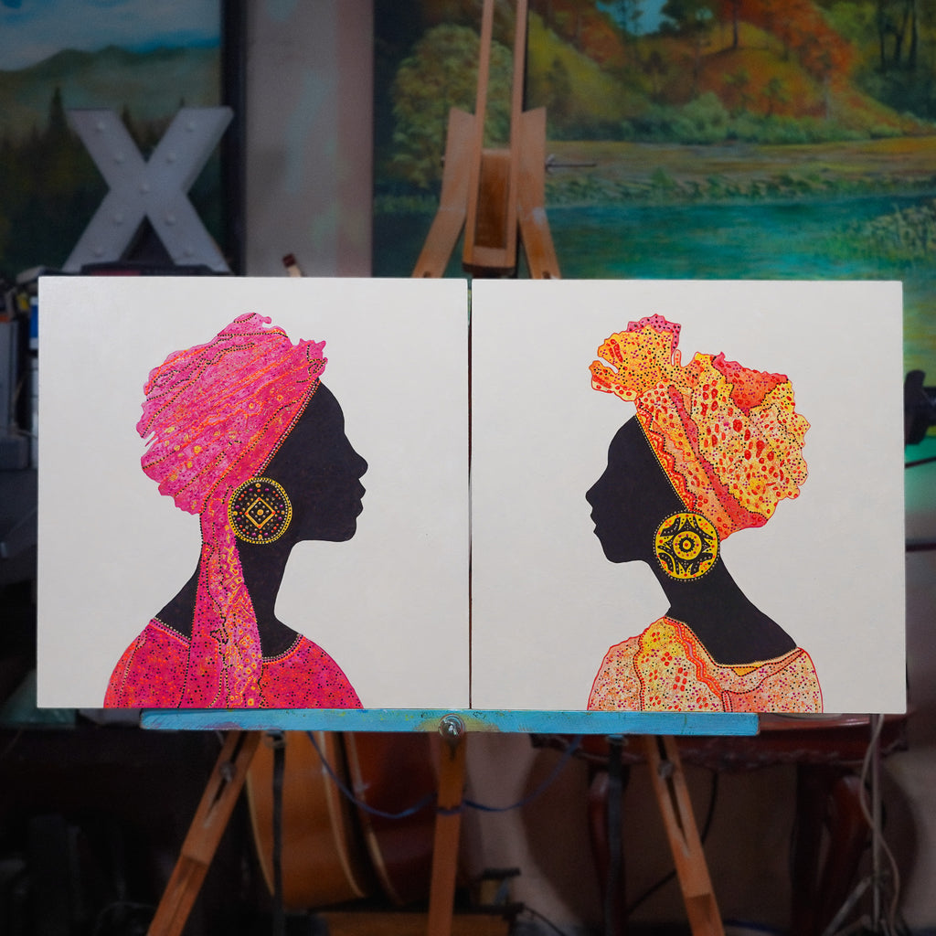 "Negritas" (Dyptich) - MX Original Painting