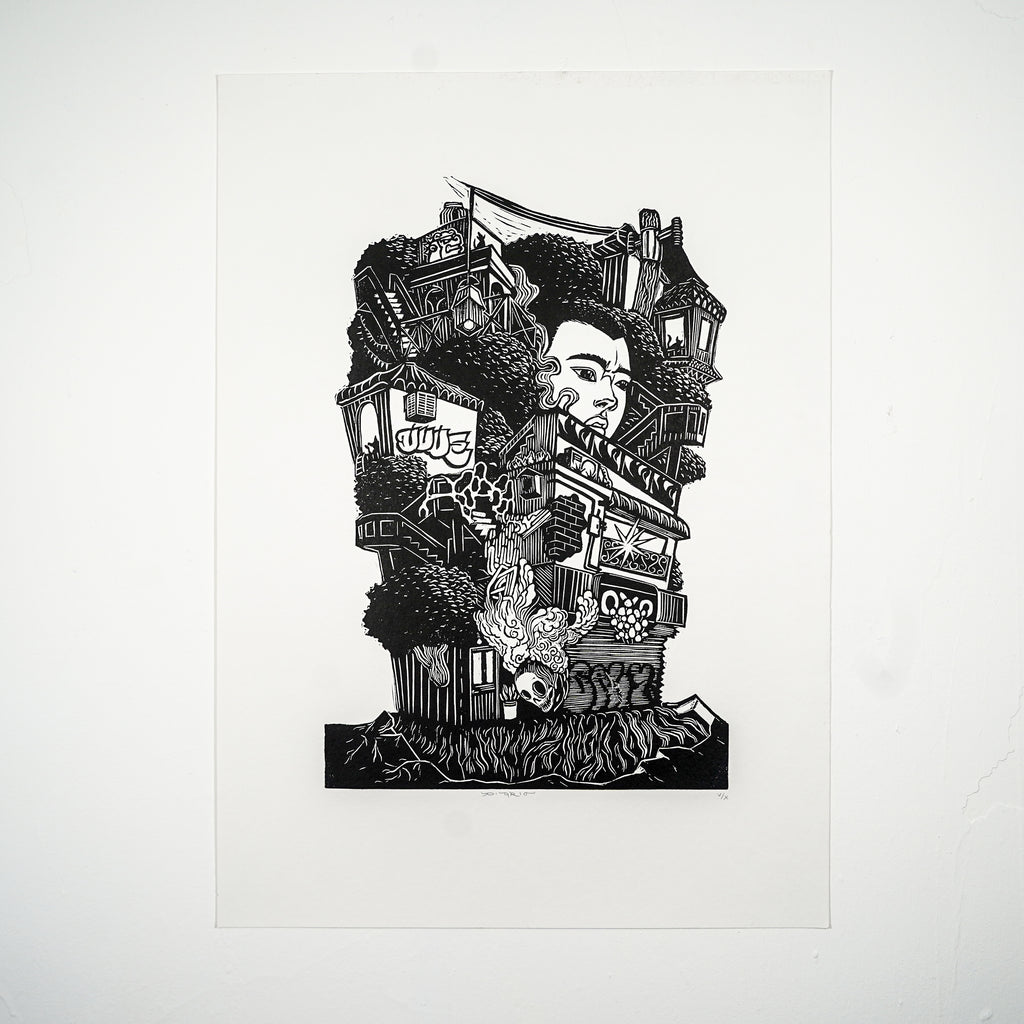 "CANTÓN" - MX Original Linocut Print