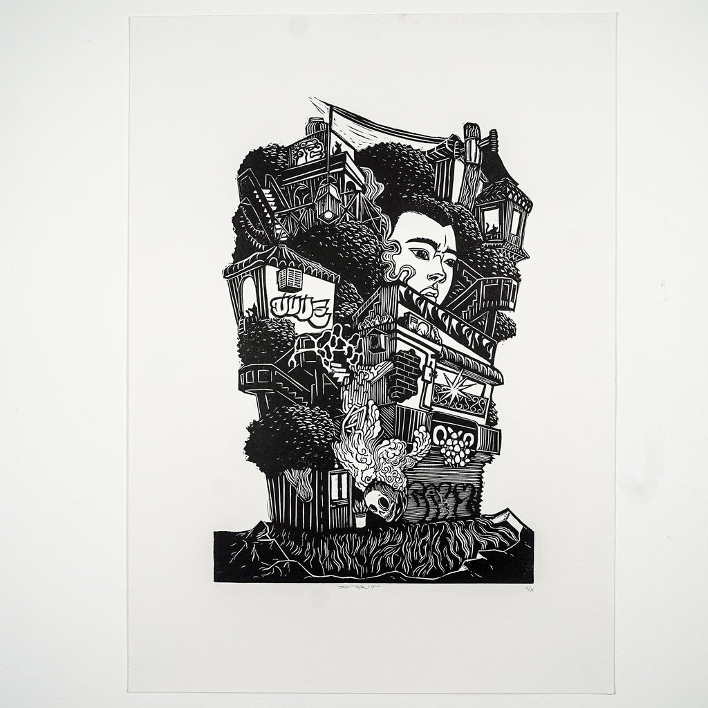 "CANTÓN" - MX Original Linocut Print