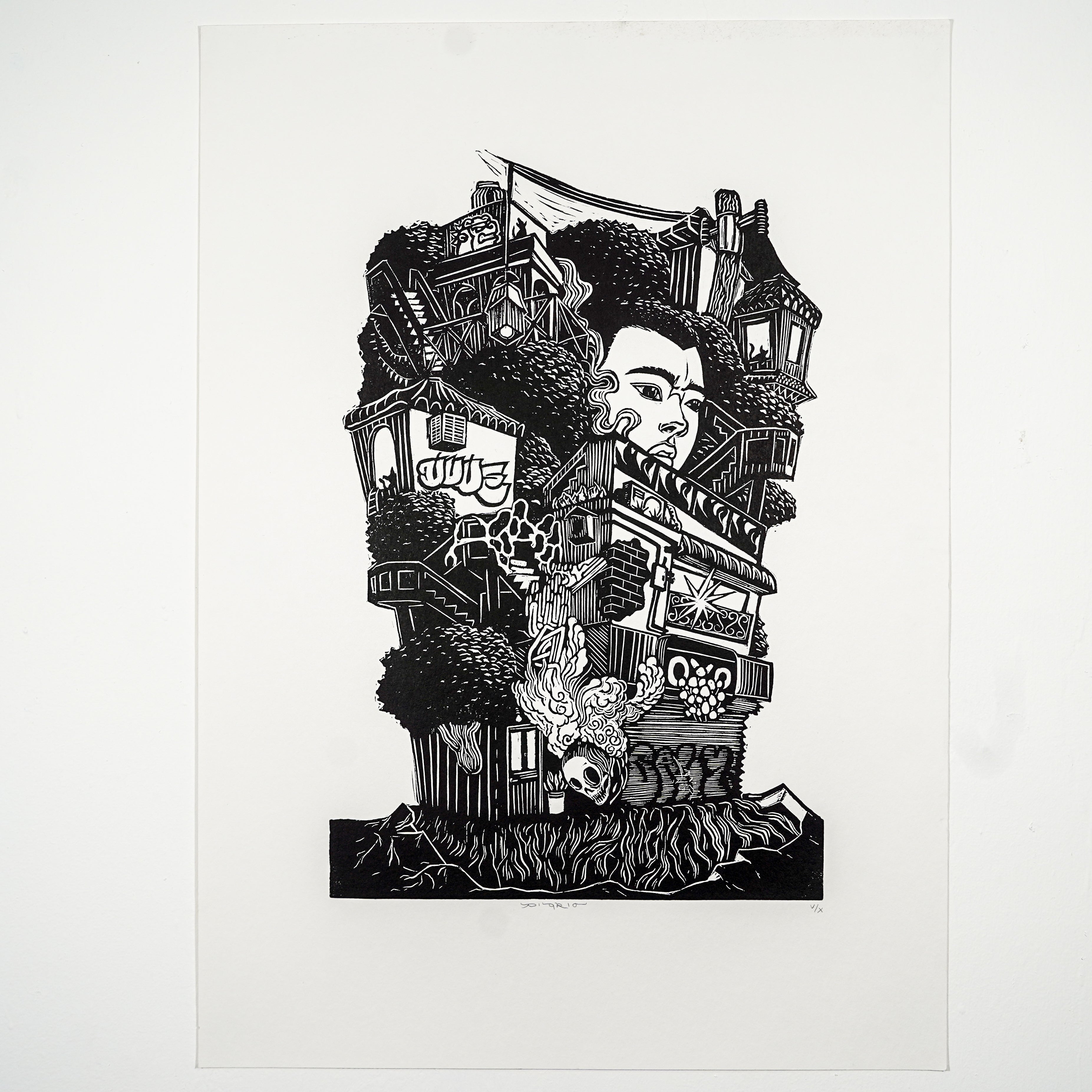 "CANTÓN" - MX Original Linocut Print