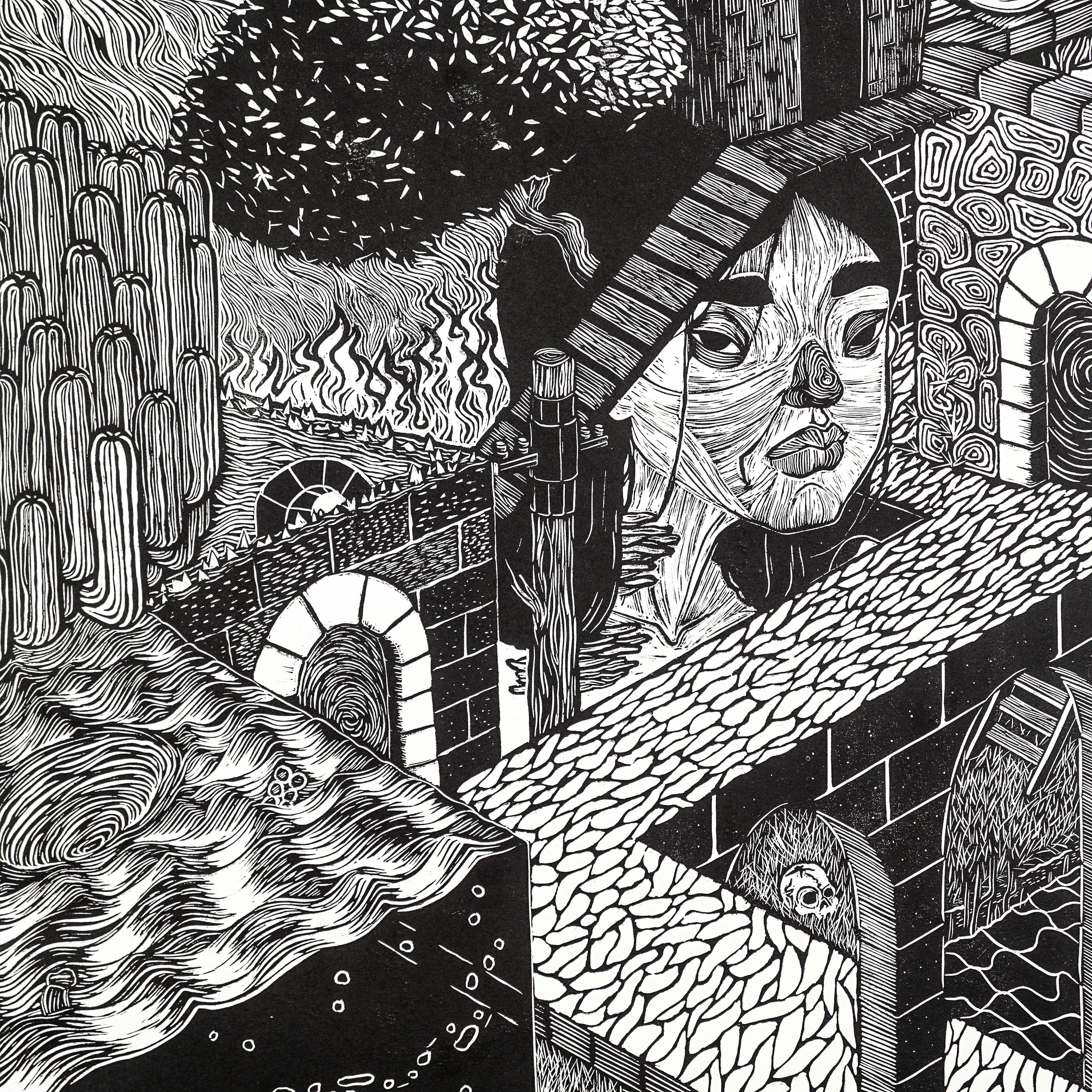 "MI ESPACIO" - MX Original Linocut Print