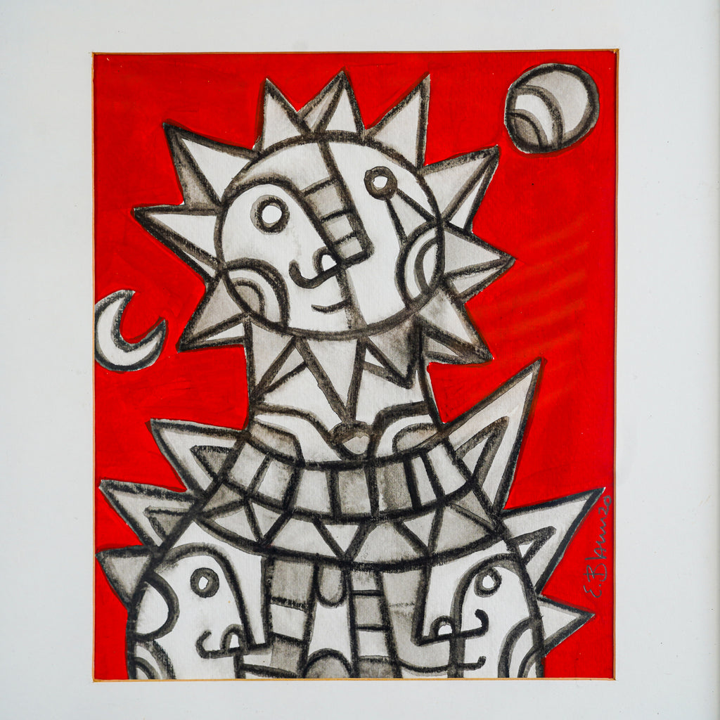 "Sol sobre rojo" | MX Original Watercolor Painting