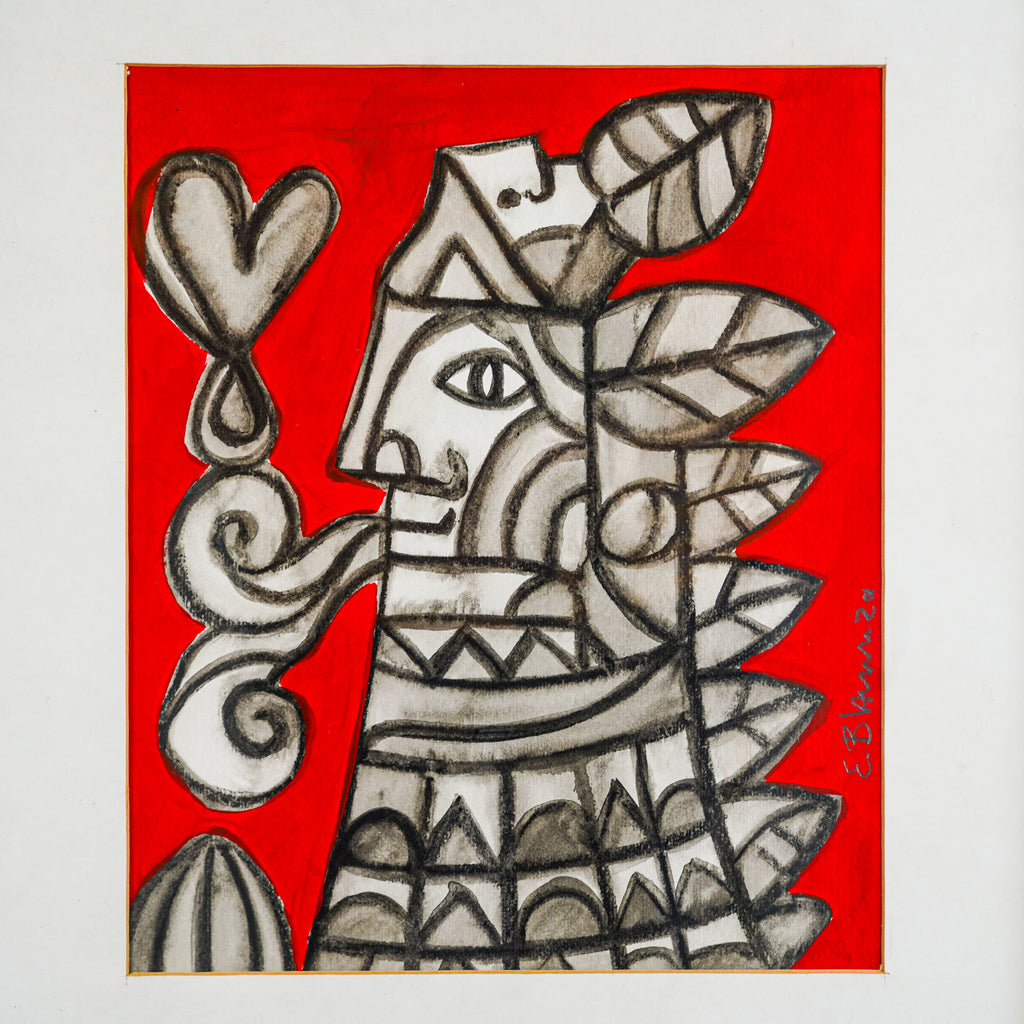 "Mujer sobre rojo" | MX Original Watercolor Painting