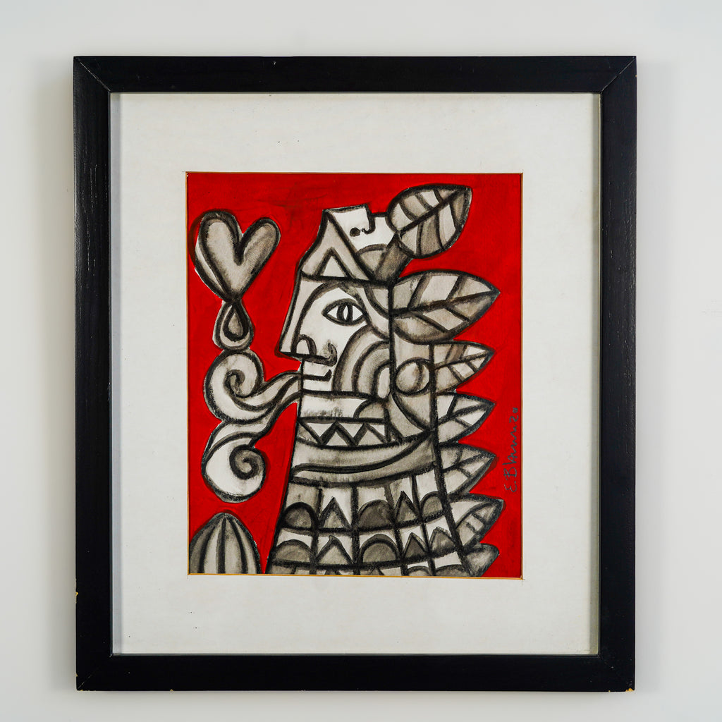 "Mujer sobre rojo" | MX Original Watercolor Painting