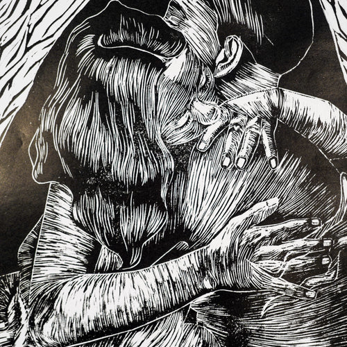 "AQUÍ ESTOY" - MX Original Linocut Print