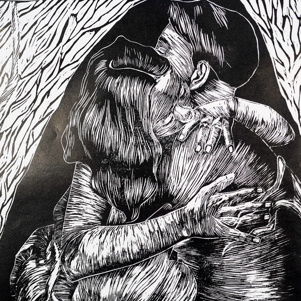 "AQUÍ ESTOY" - MX Original Linocut Print