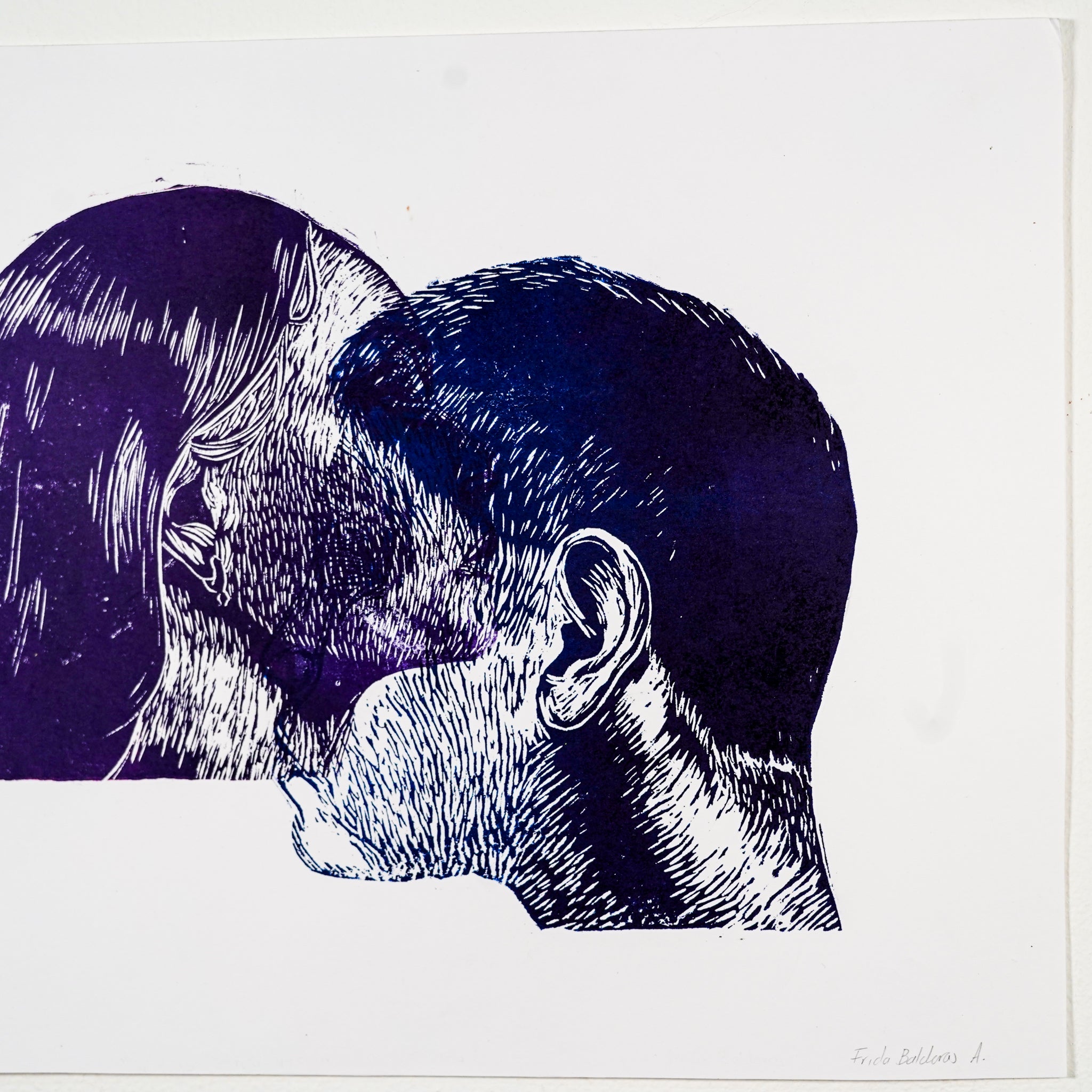 "Y SIGO DANDO VUELTAS A LO MISMO 1" - MX Original Linocut Print