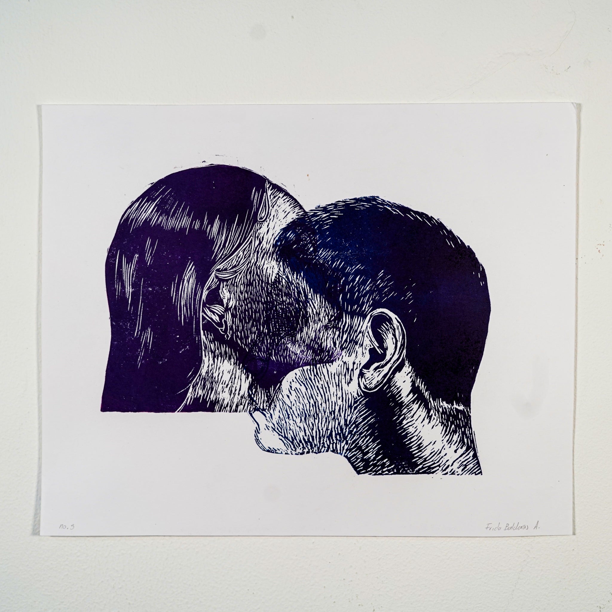 "Y SIGO DANDO VUELTAS A LO MISMO 1" - MX Original Linocut Print