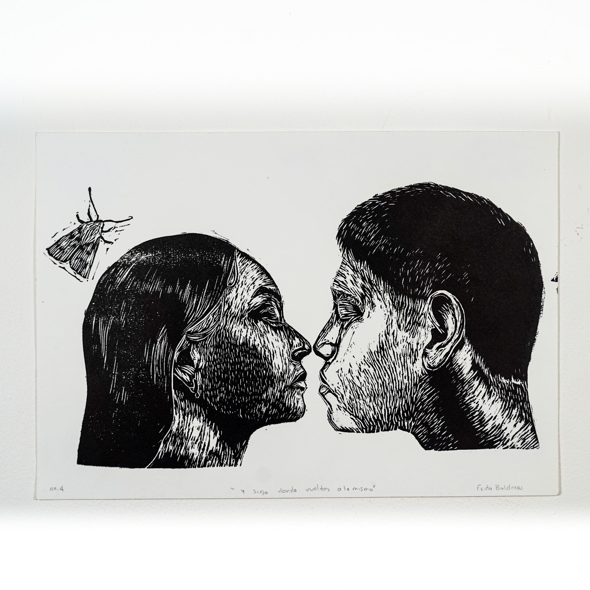 "Y SIGO DANDO VUELTAS A LO MISMO 2" - MX Original Linocut Print (Copia)