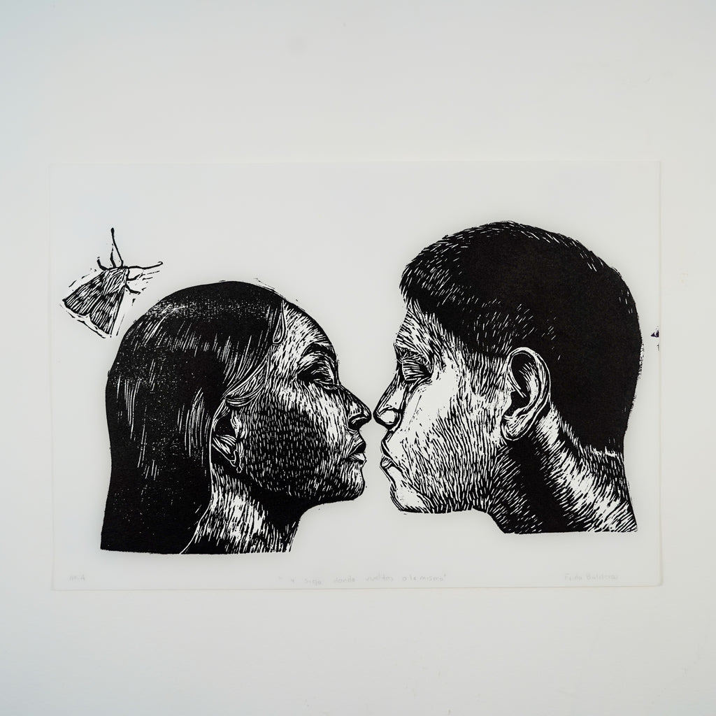 "Y SIGO DANDO VUELTAS A LO MISMO 2" - MX Original Linocut Print (Copia)