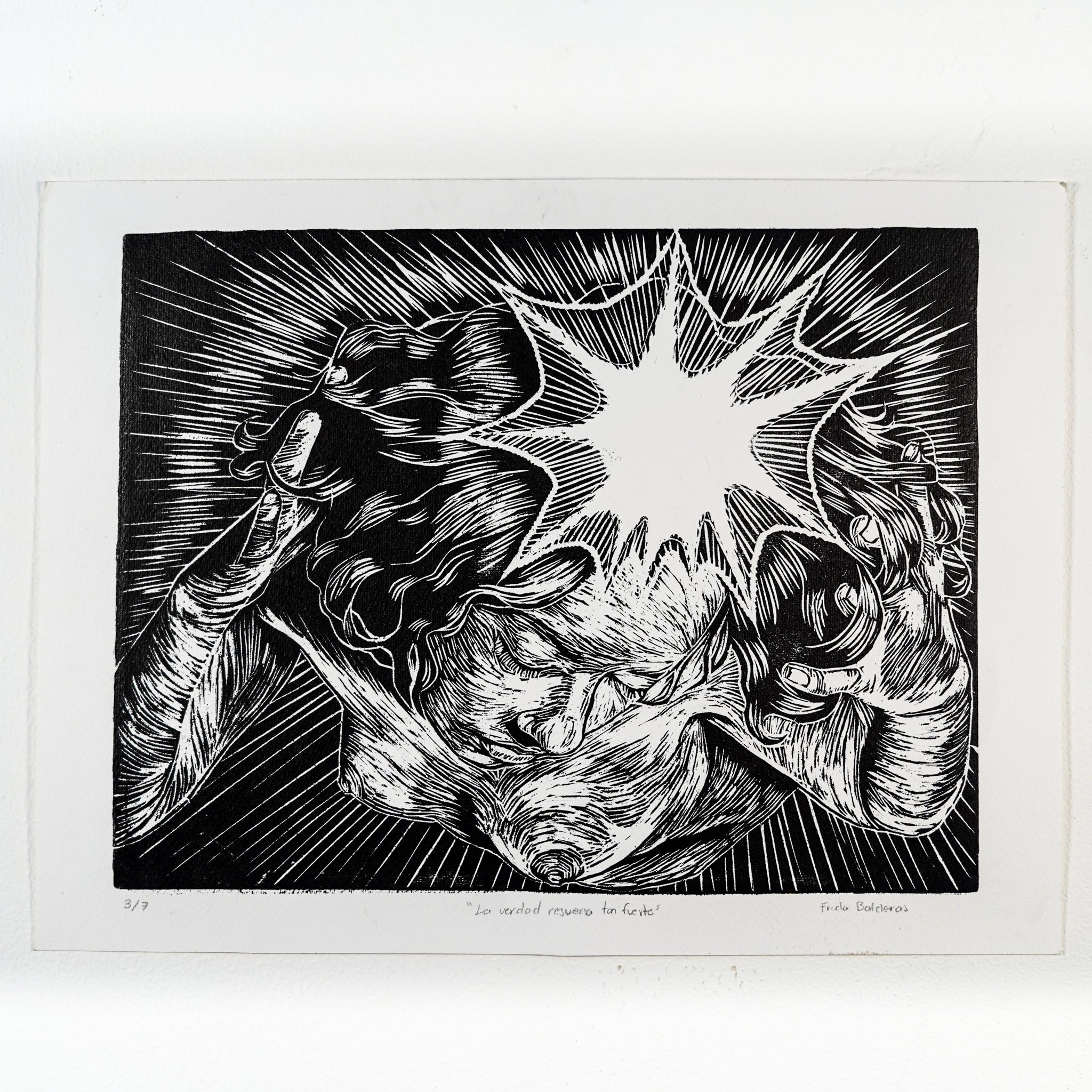 "LA VERDAD RESUENA TAN FUERTE" - MX Original Linocut Print