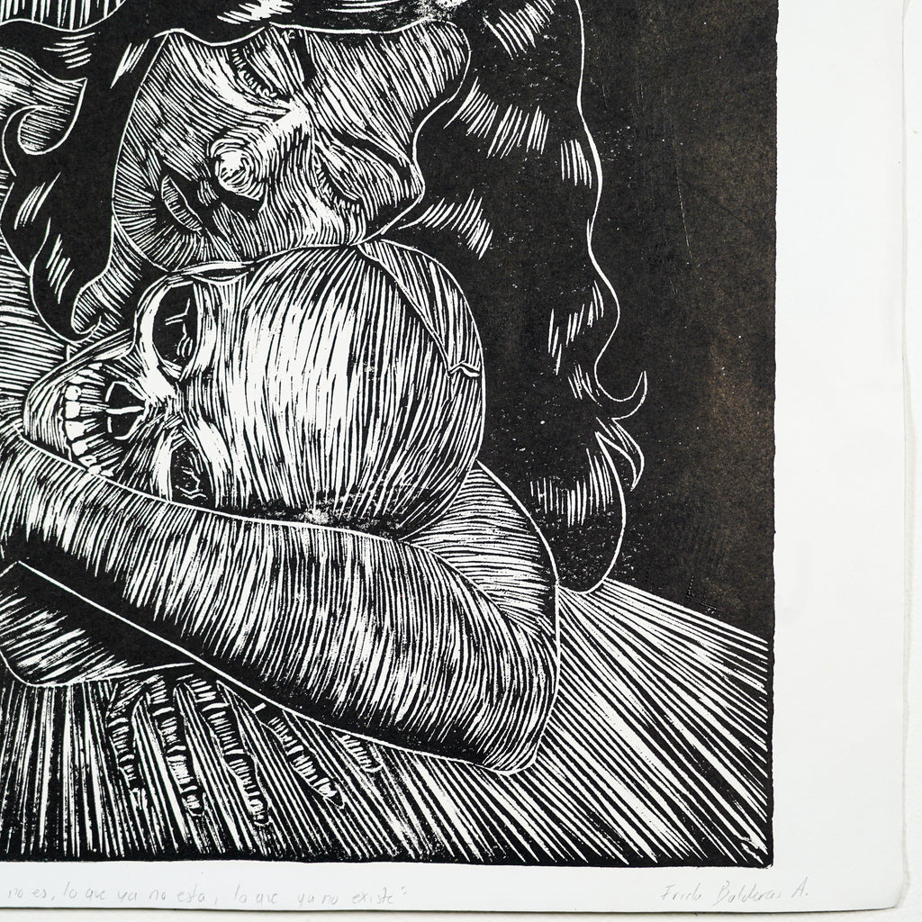 "ABRAZANDO UN MAL RECUERDO" - MX Original Linocut Print