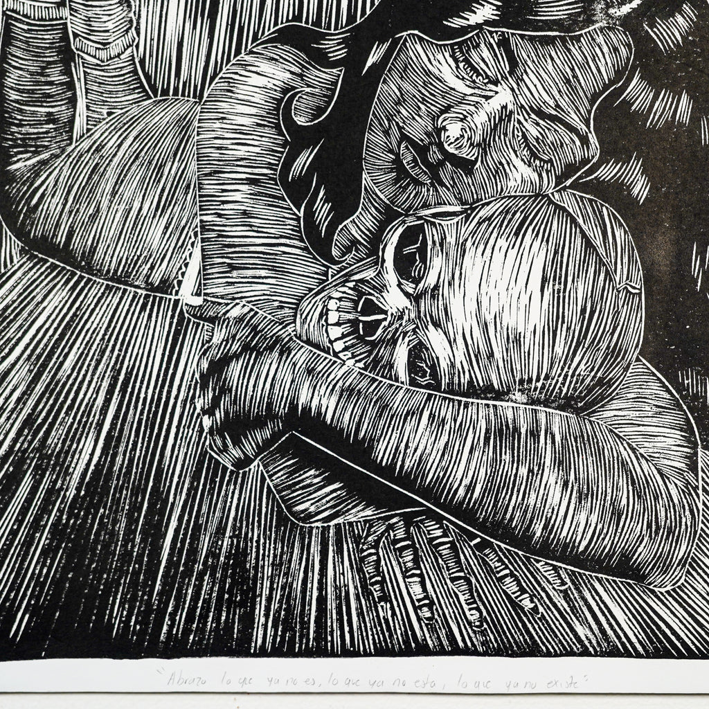 "ABRAZANDO UN MAL RECUERDO" - MX Original Linocut Print