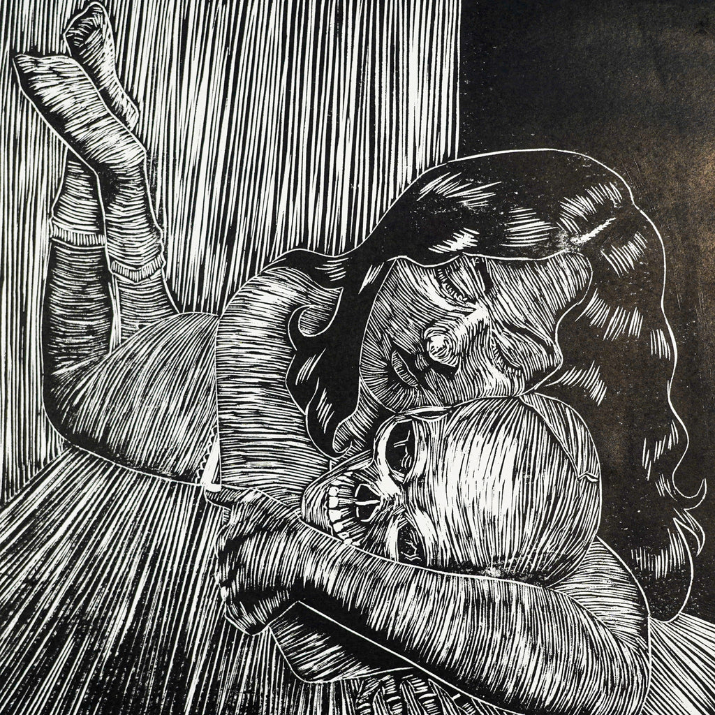 "ABRAZANDO UN MAL RECUERDO" - MX Original Linocut Print