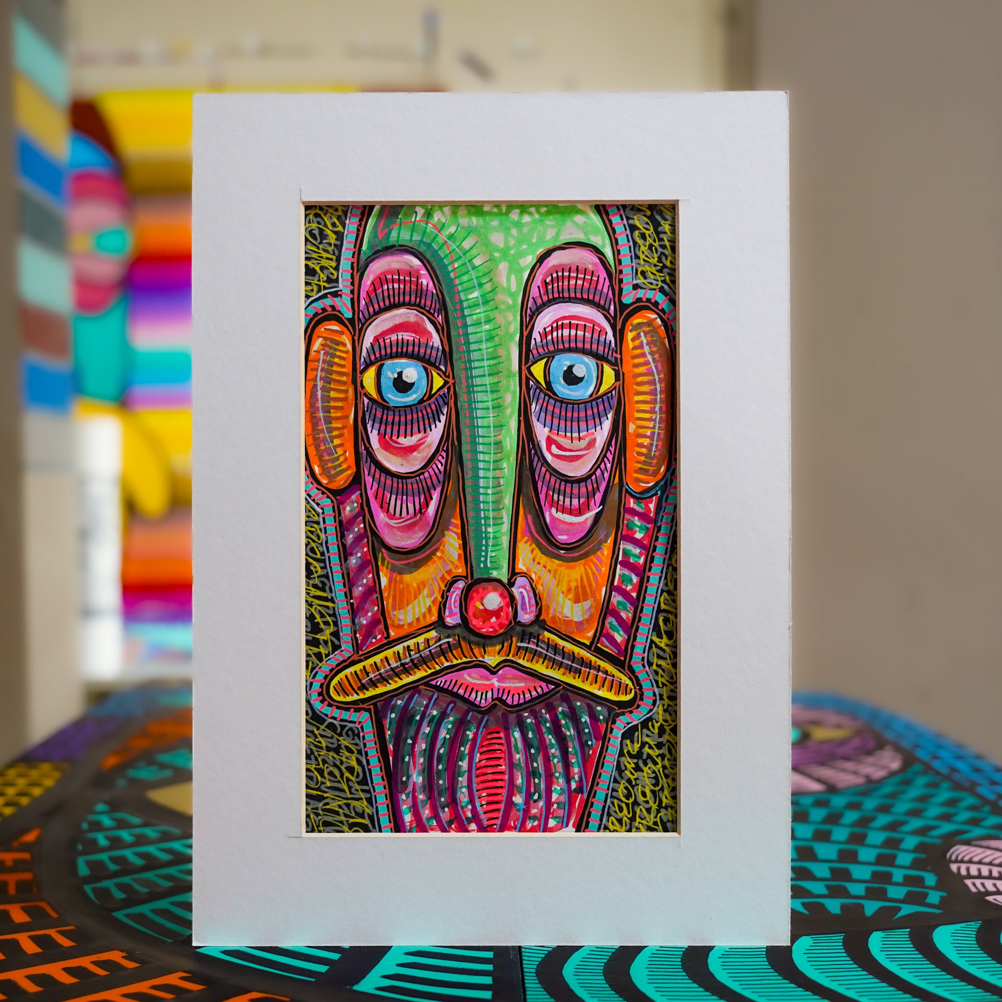 "GRE Retrato en zoom verde" | MX Original Painting
