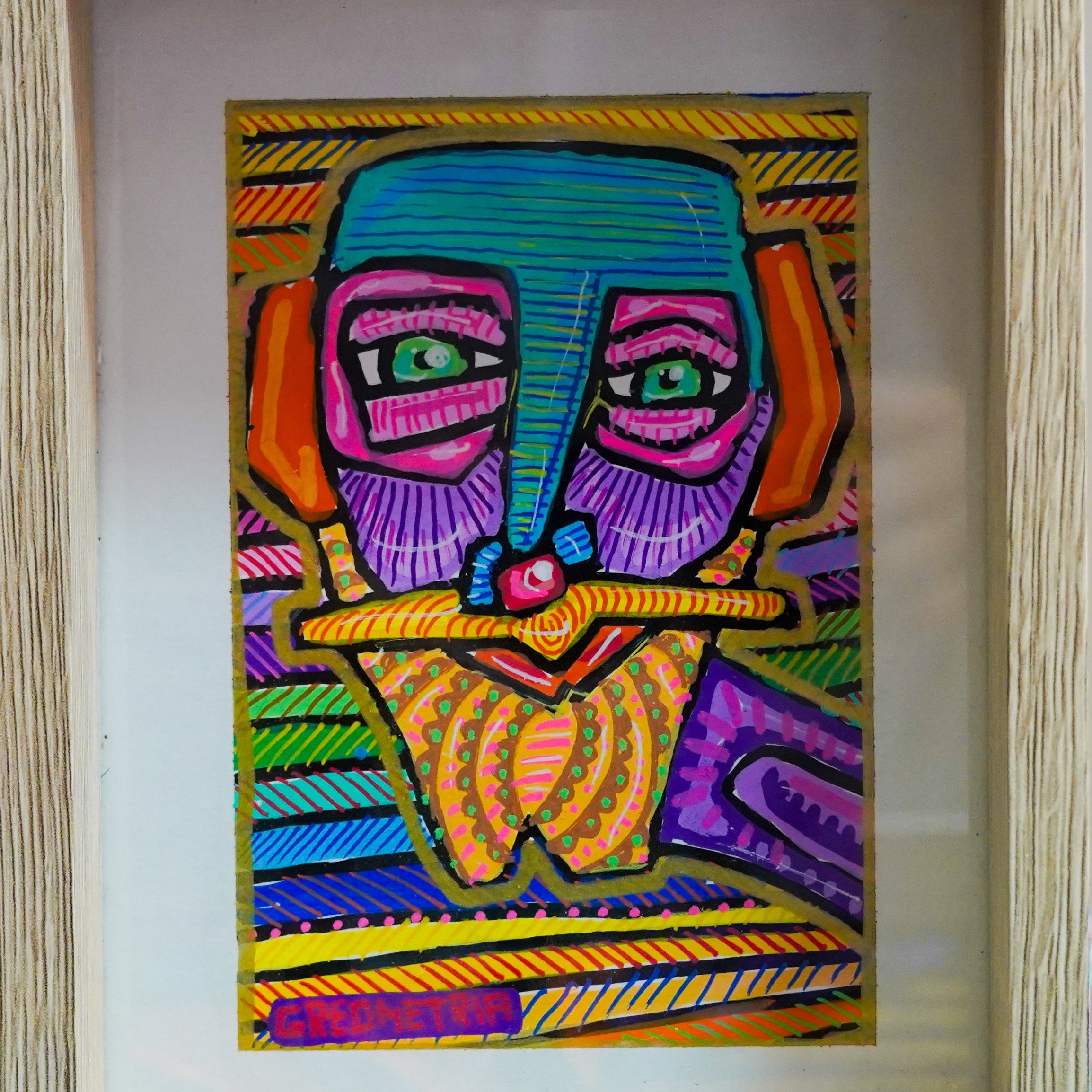 "Rostro 2" - Framed MX Original Painting