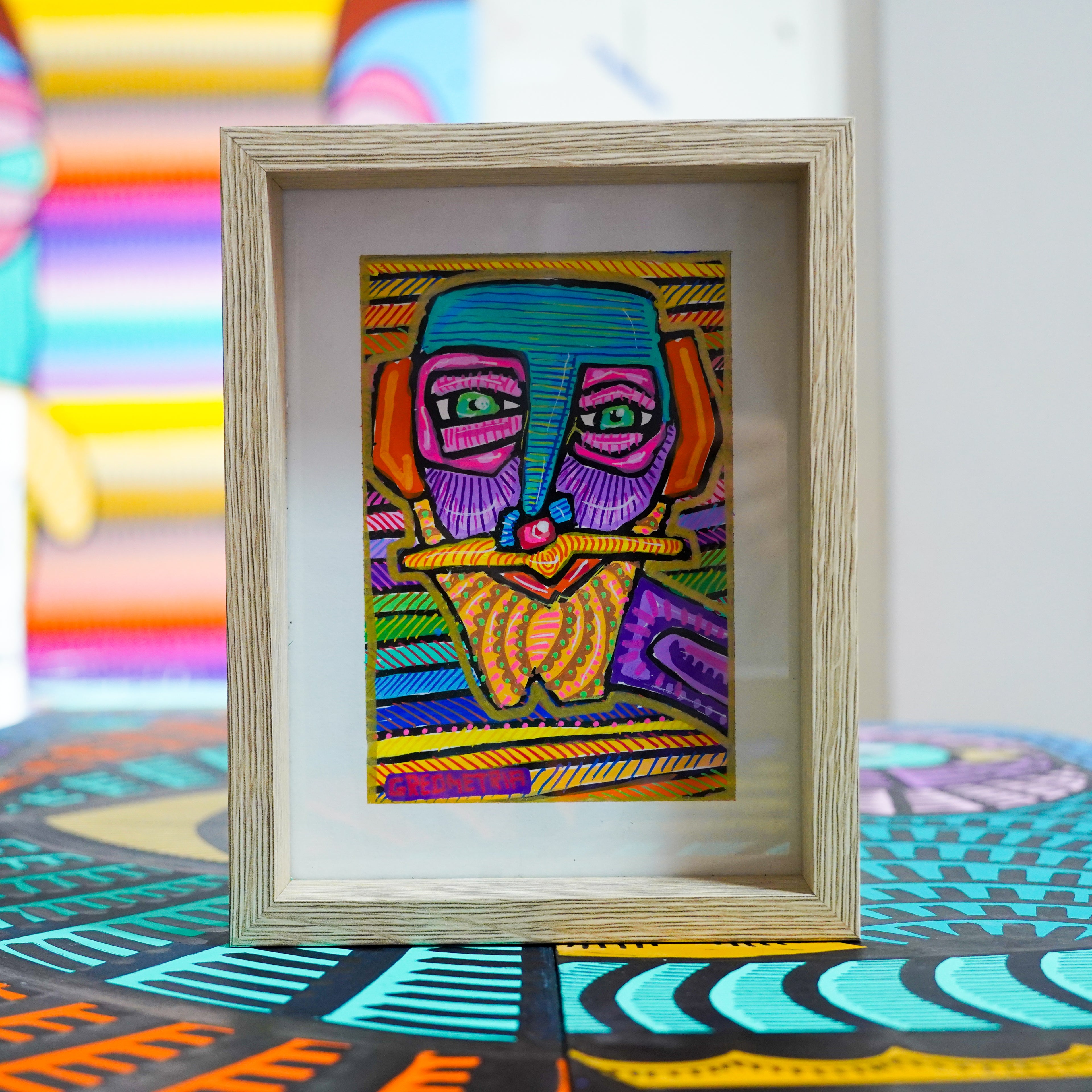 "Rostro 2" - Framed MX Original Painting