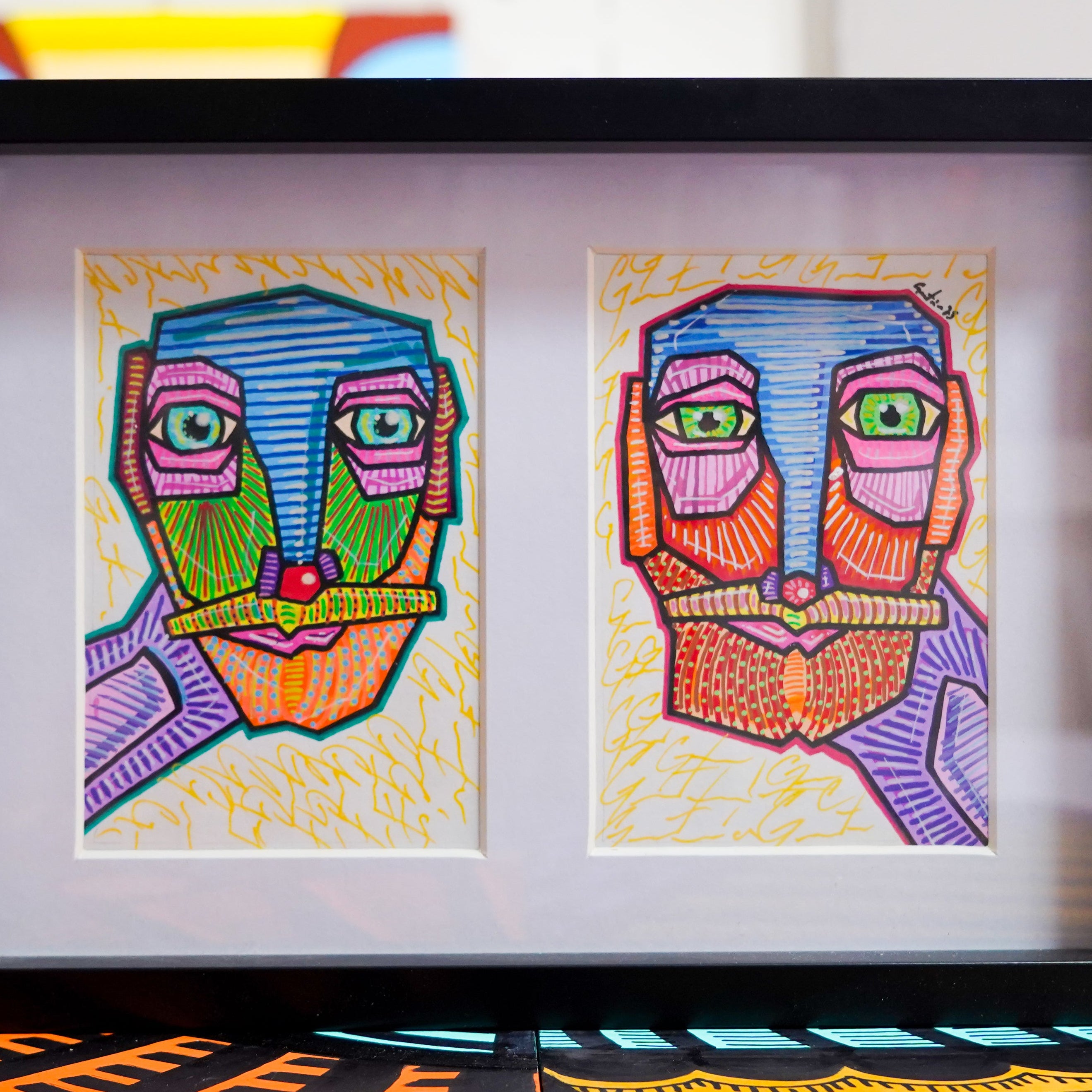 "Doble rostro" - Framed MX Original Painting