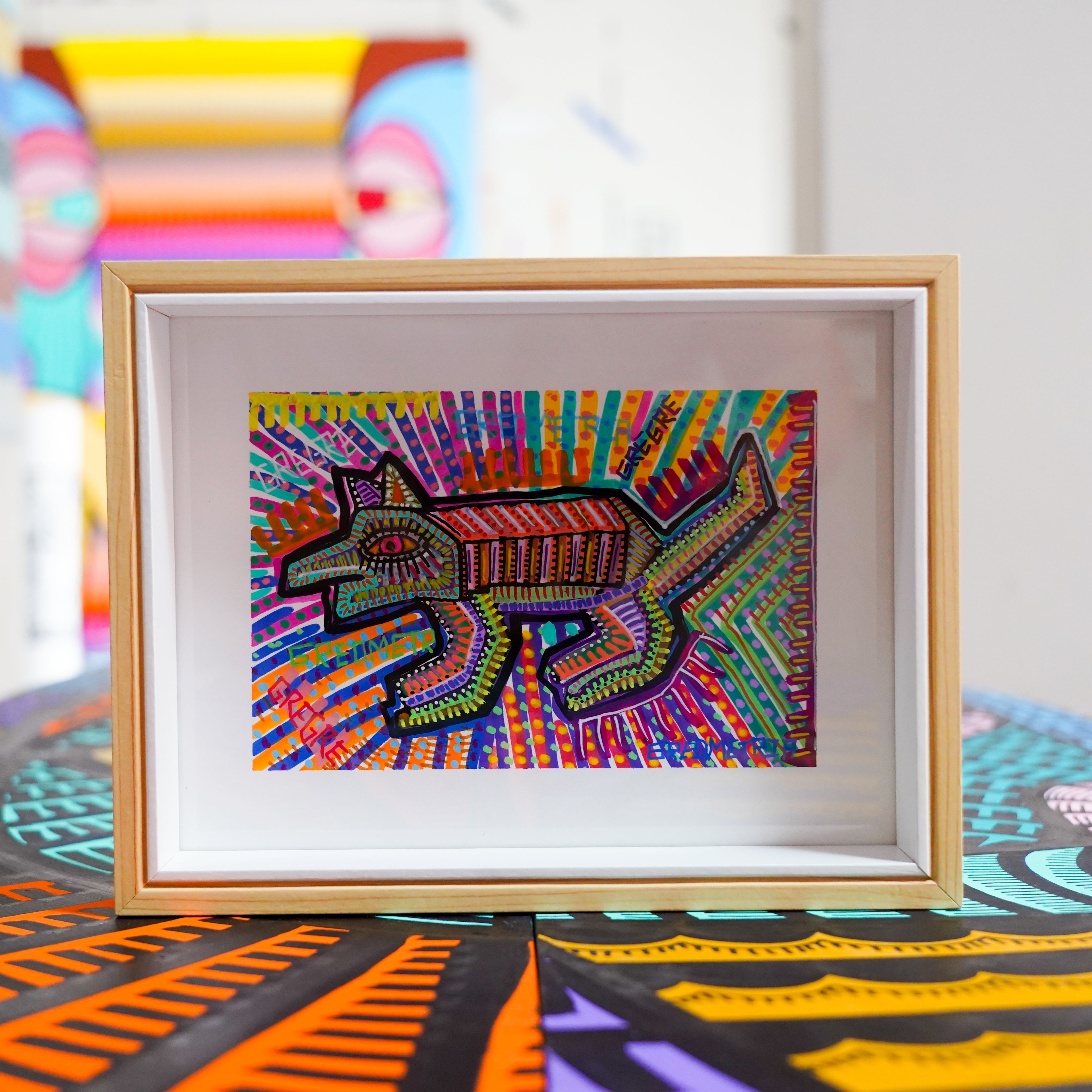 "Lagarto" - Framed MX Original Painting