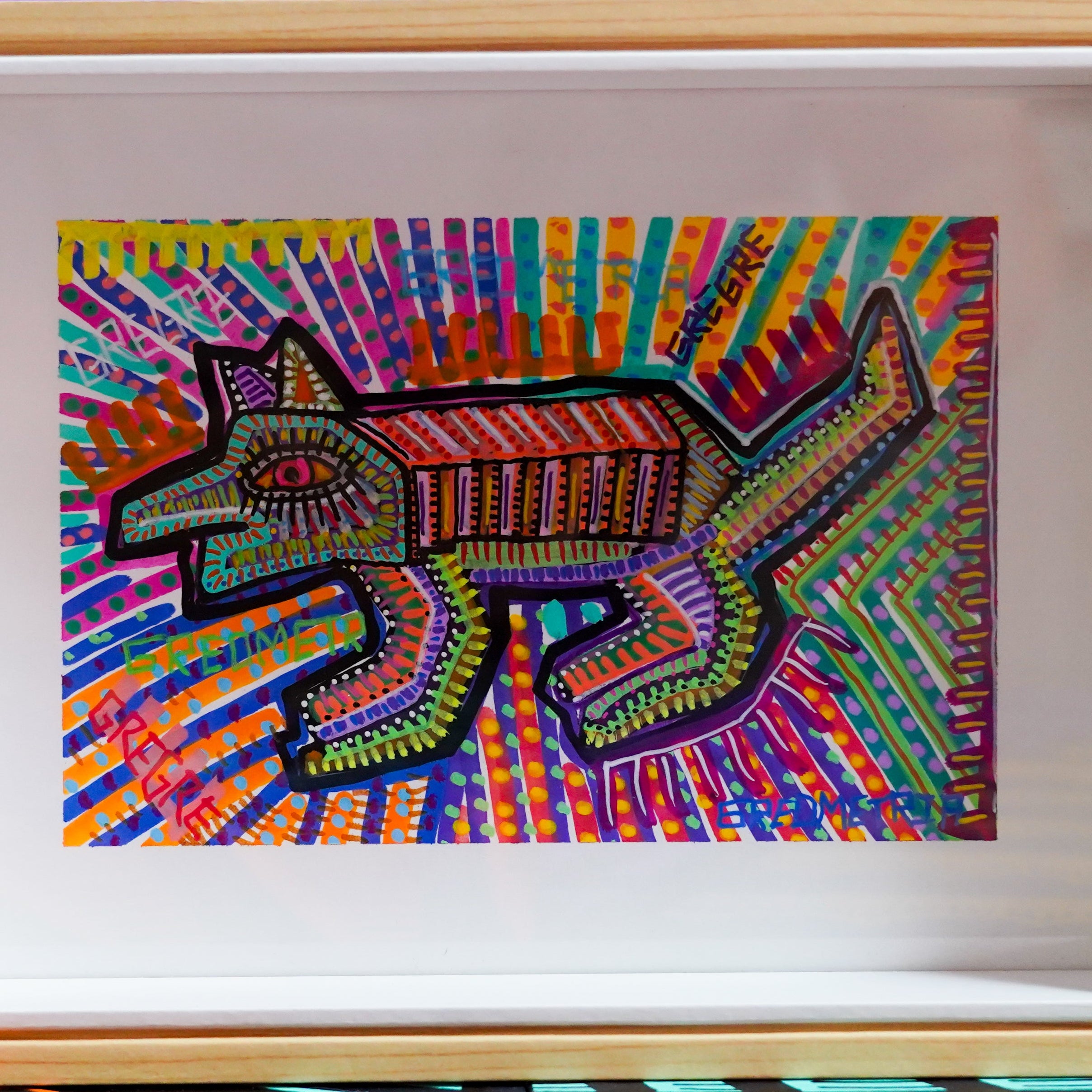 "Lagarto" - Framed MX Original Painting