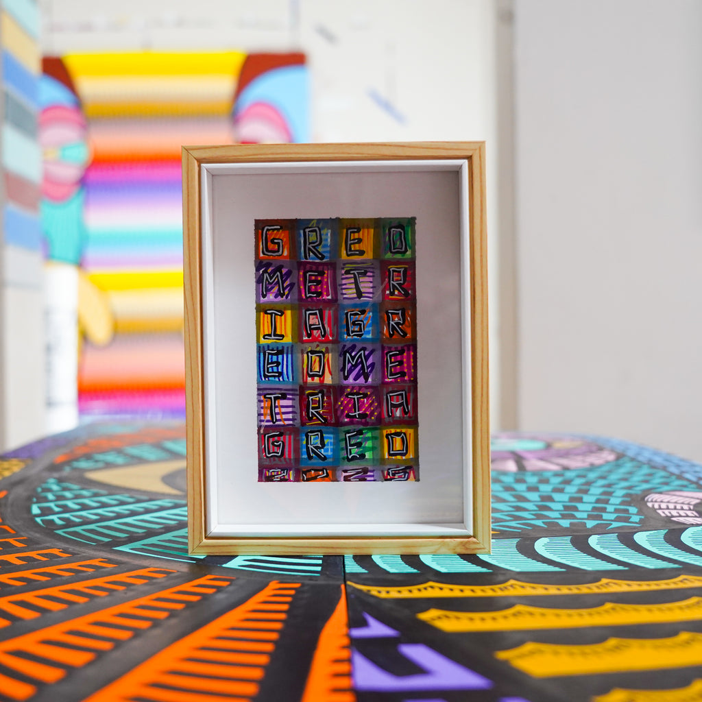 "GREO METR IAGR" - Framed MX Original Painting
