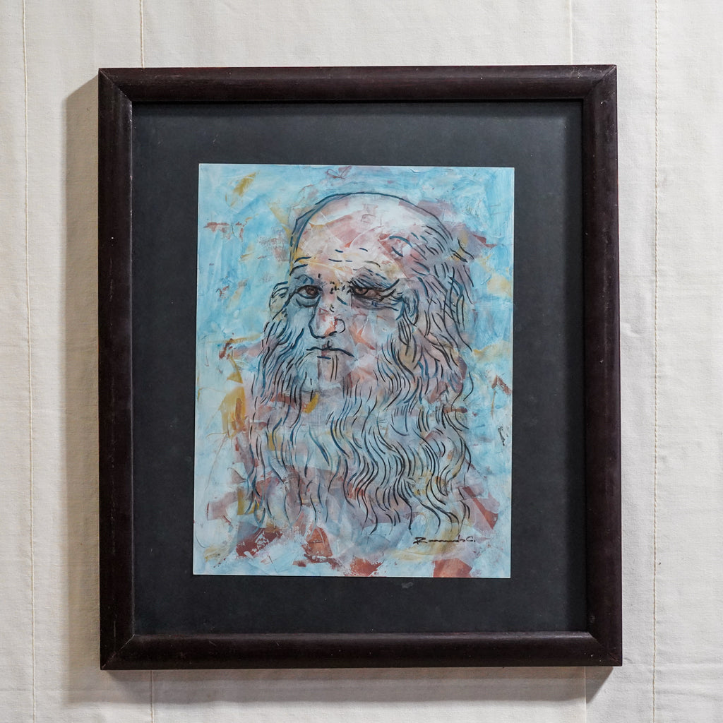 Pintura de silueta de Leonardo Da Vinci