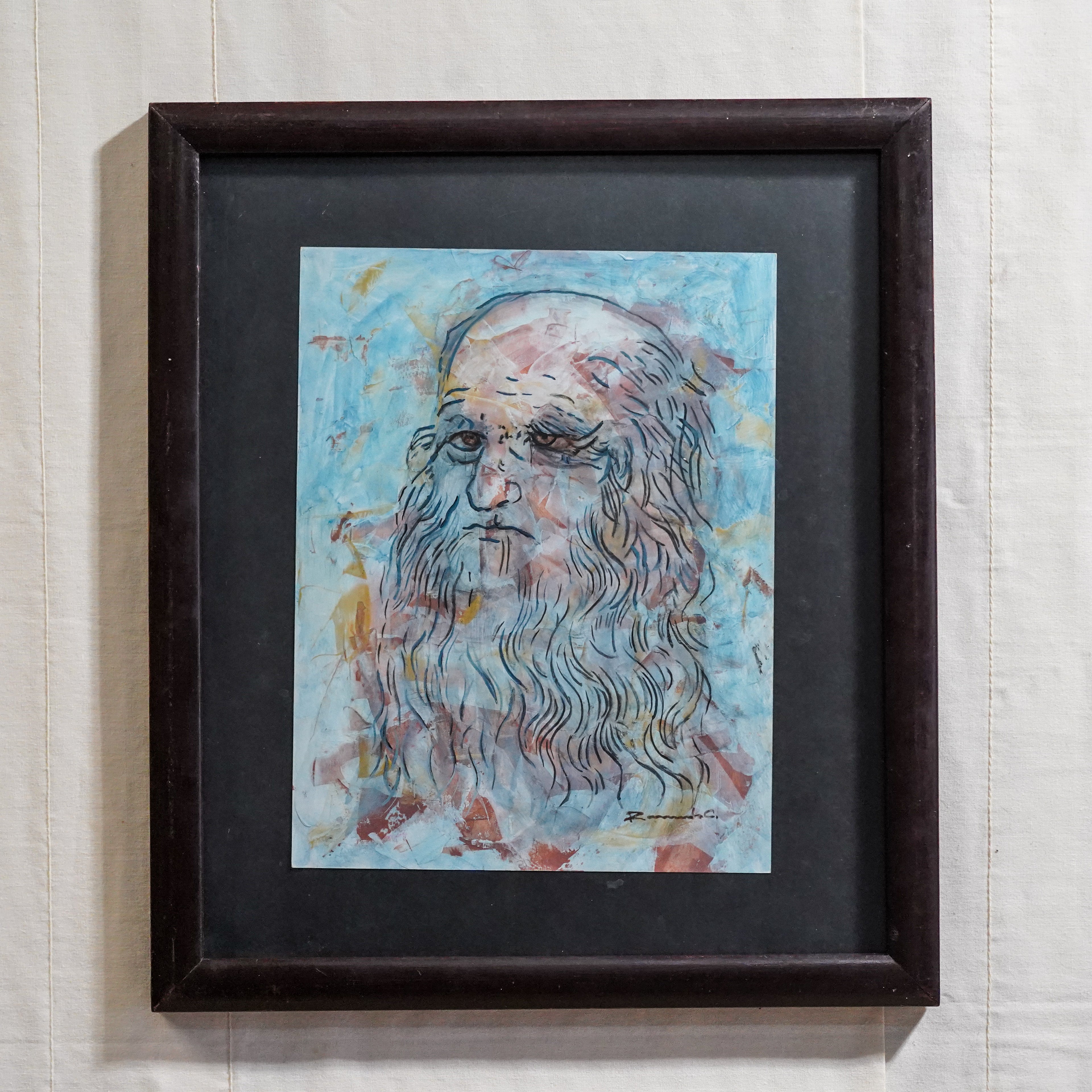 Pintura de silueta de Leonardo Da Vinci