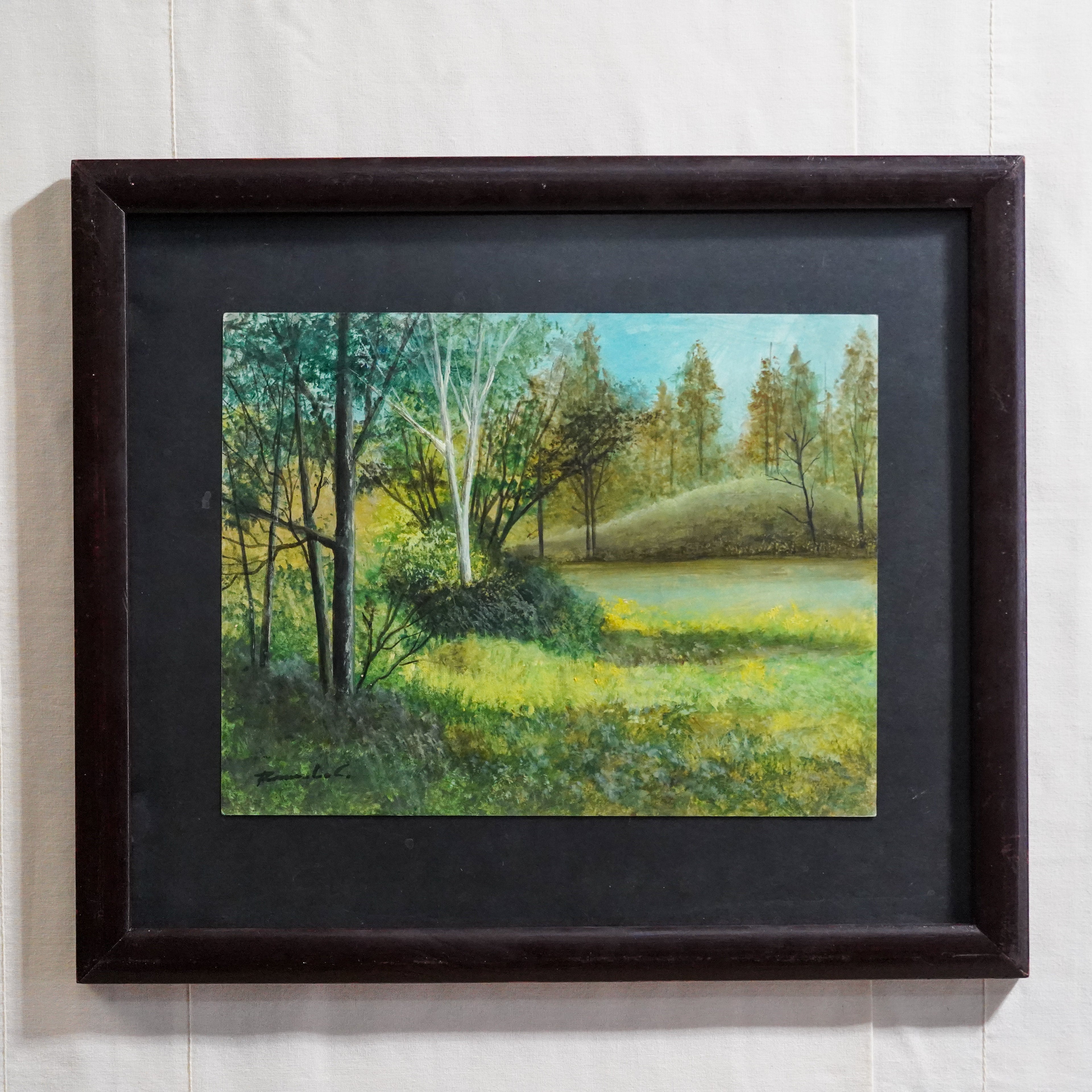 Pintura de paisaje de arboles