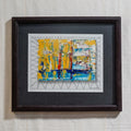 Pintura abstracta amarillo azul rojo
