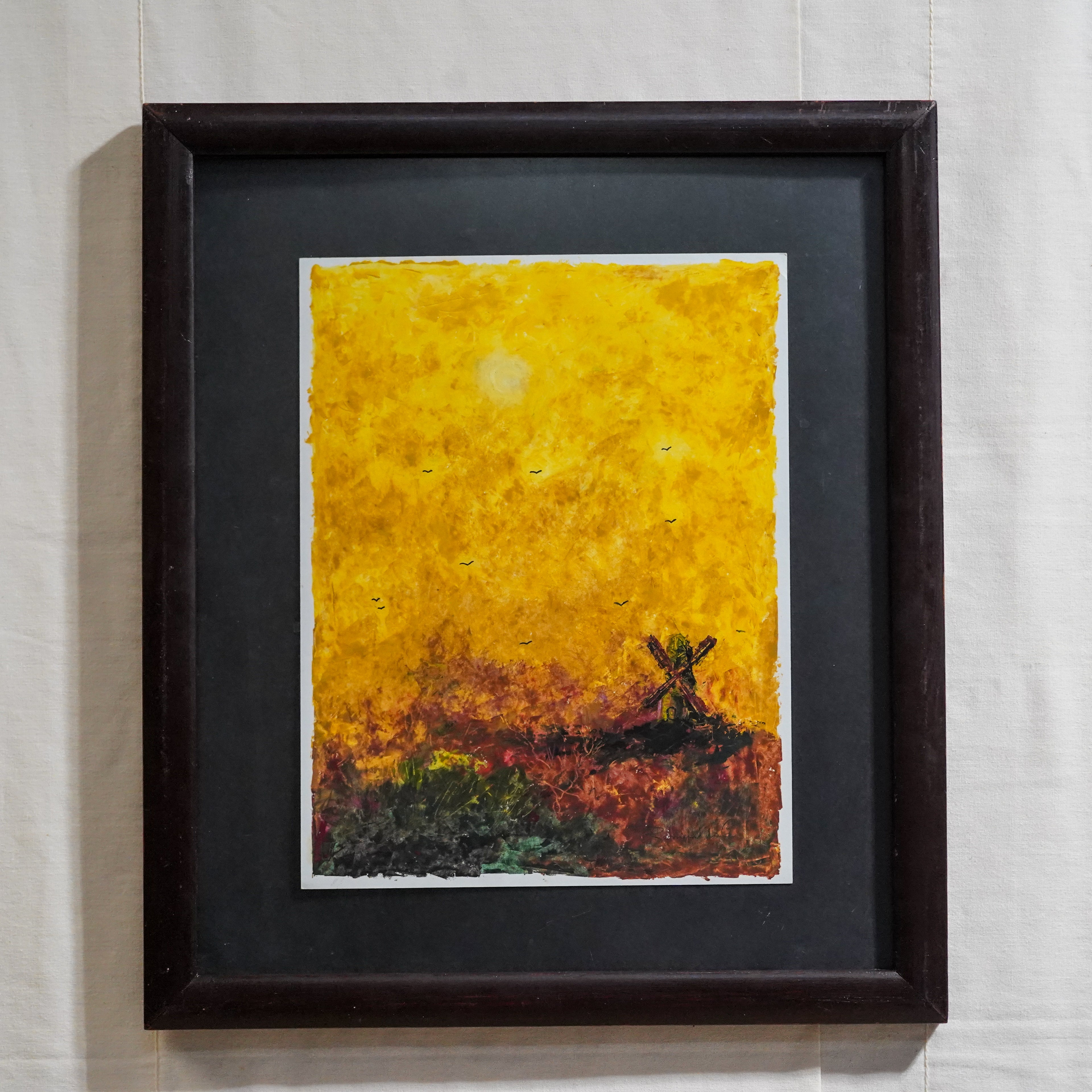 Paisaje abstracto Holanda en verano amarillo