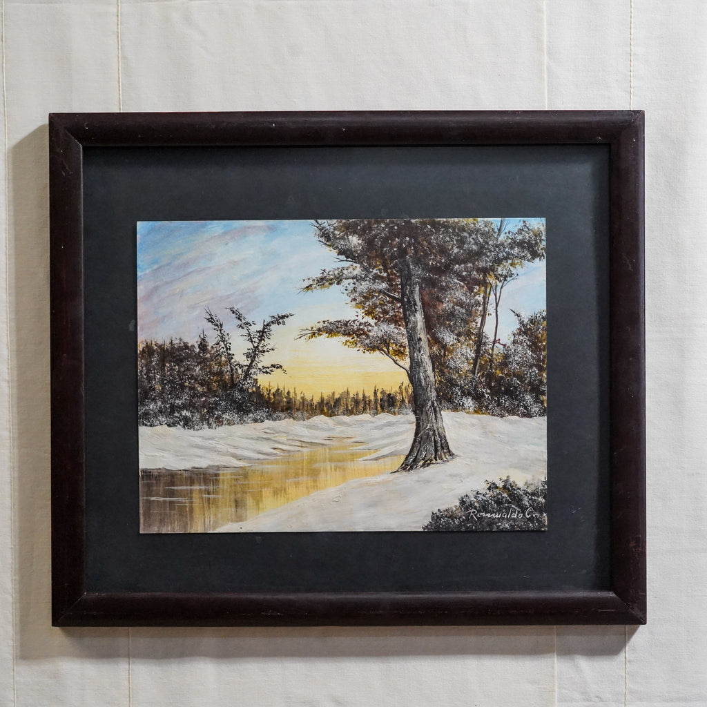 Pintura de paisaje invernal