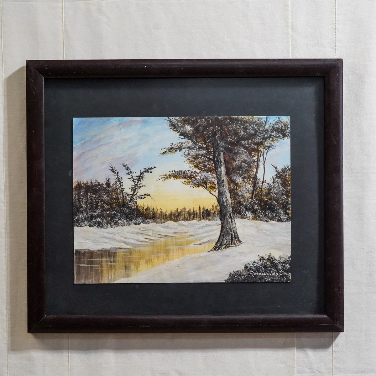 Pintura de paisaje invernal