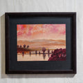 Pintura de paisaje rosado