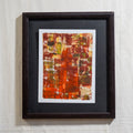 Pintura abstracta geométrica roja