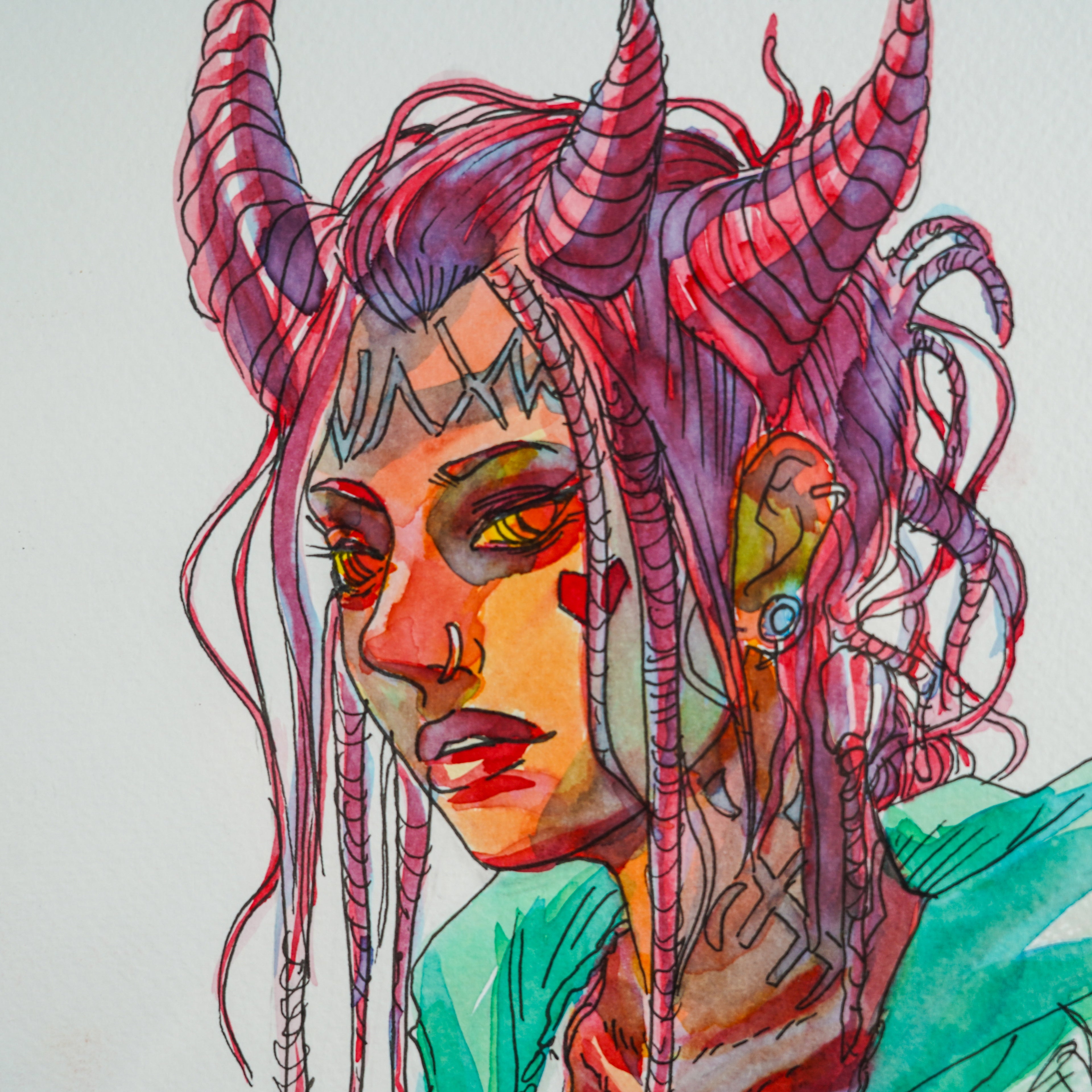 "Demonio Ciberpunk" - MX Original Painting