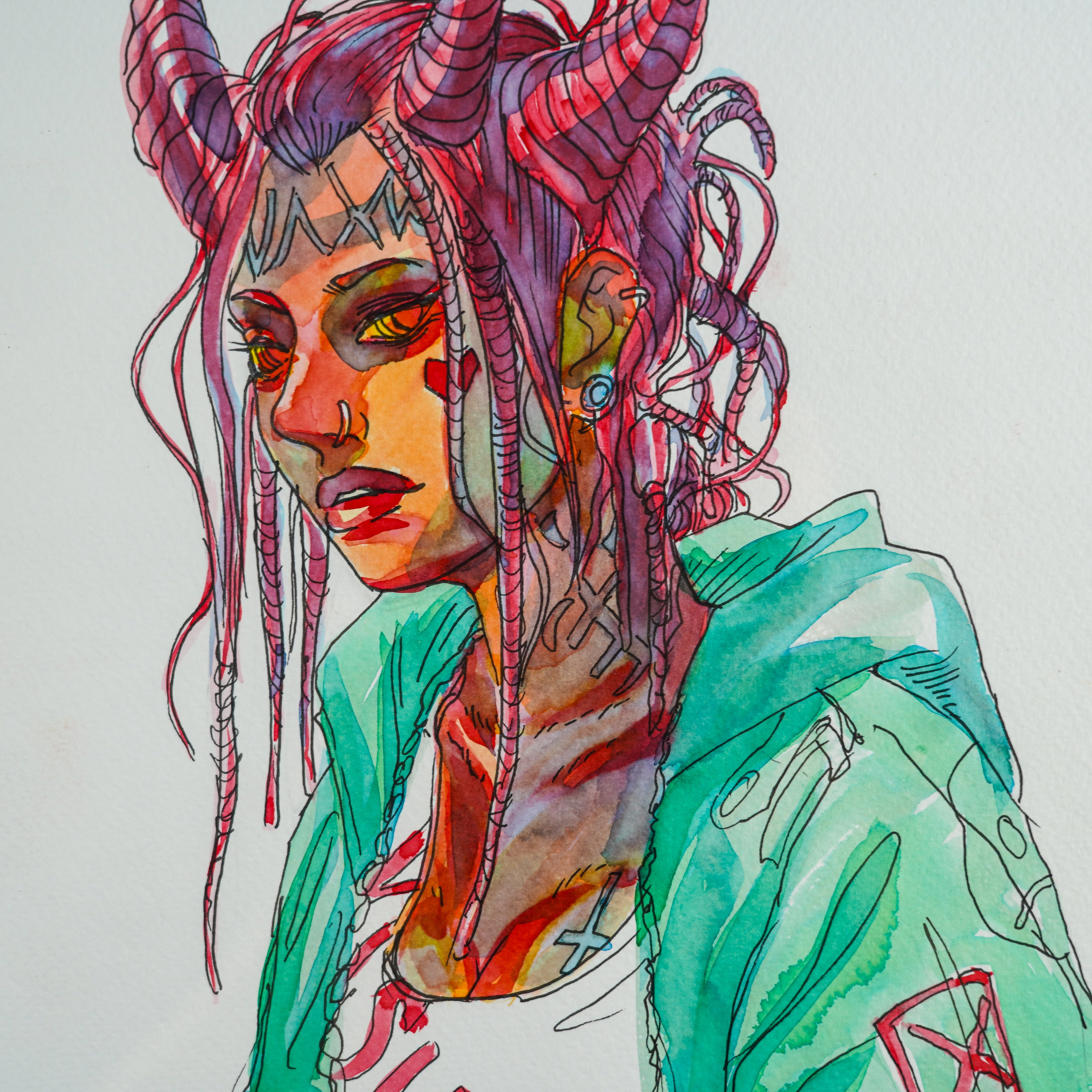 "Demonio Ciberpunk" - MX Original Painting