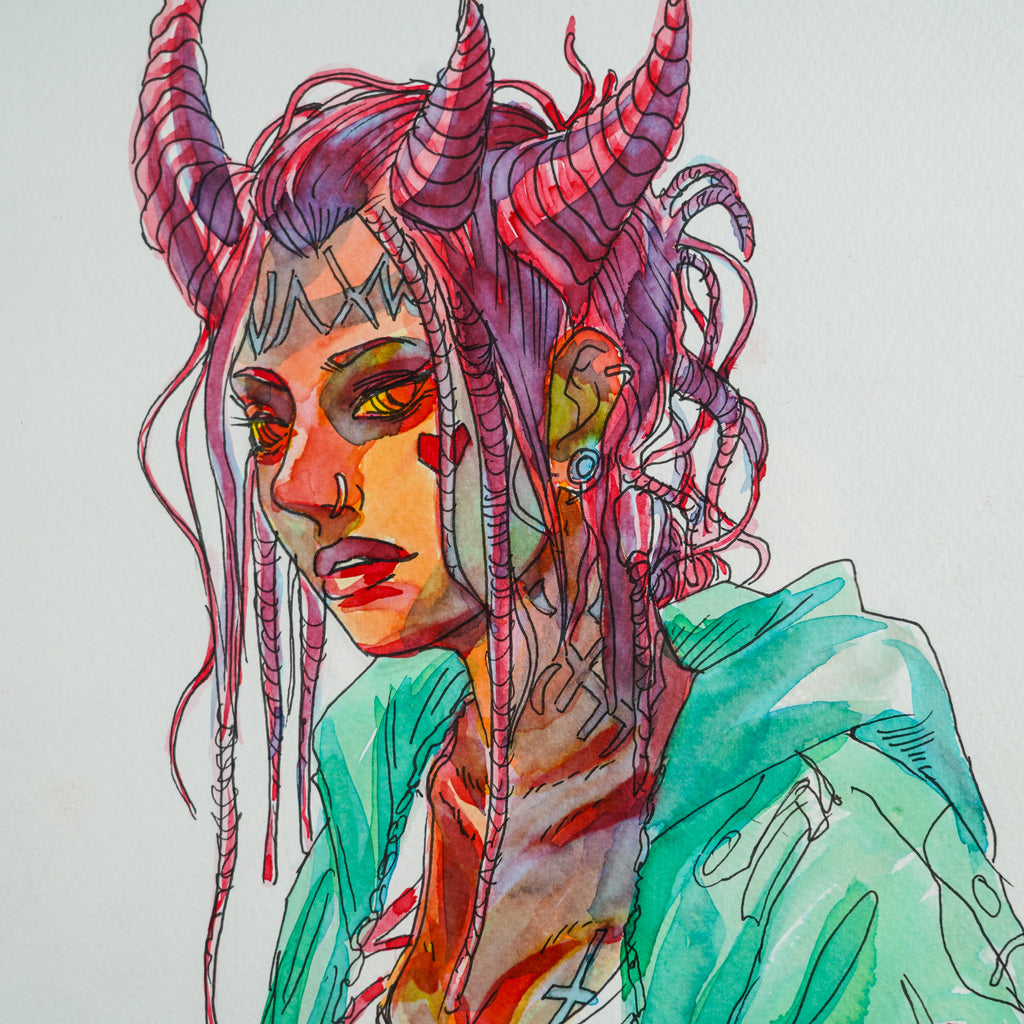 "Demonio Ciberpunk" - MX Original Painting