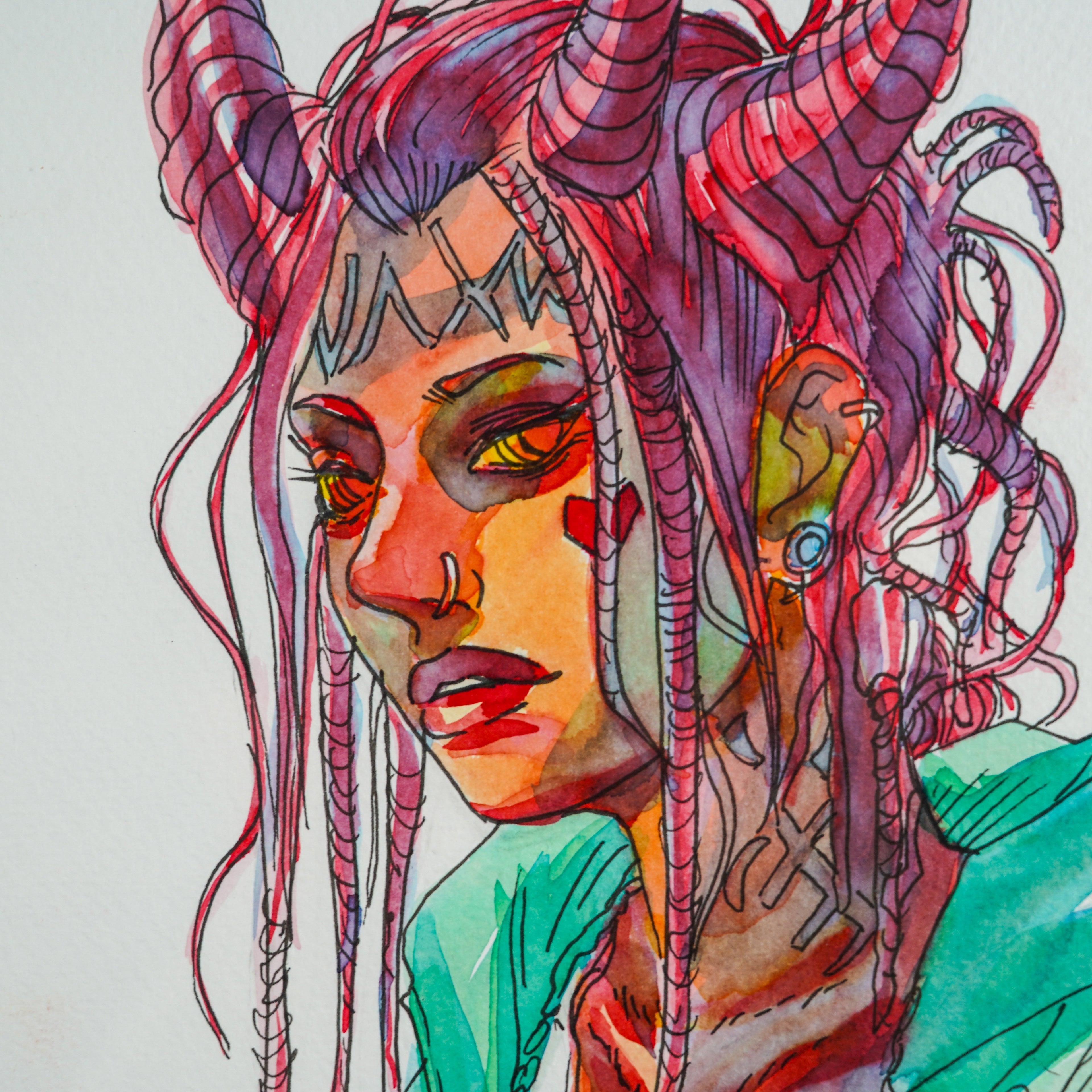 "Demonio Ciberpunk" - MX Original Painting