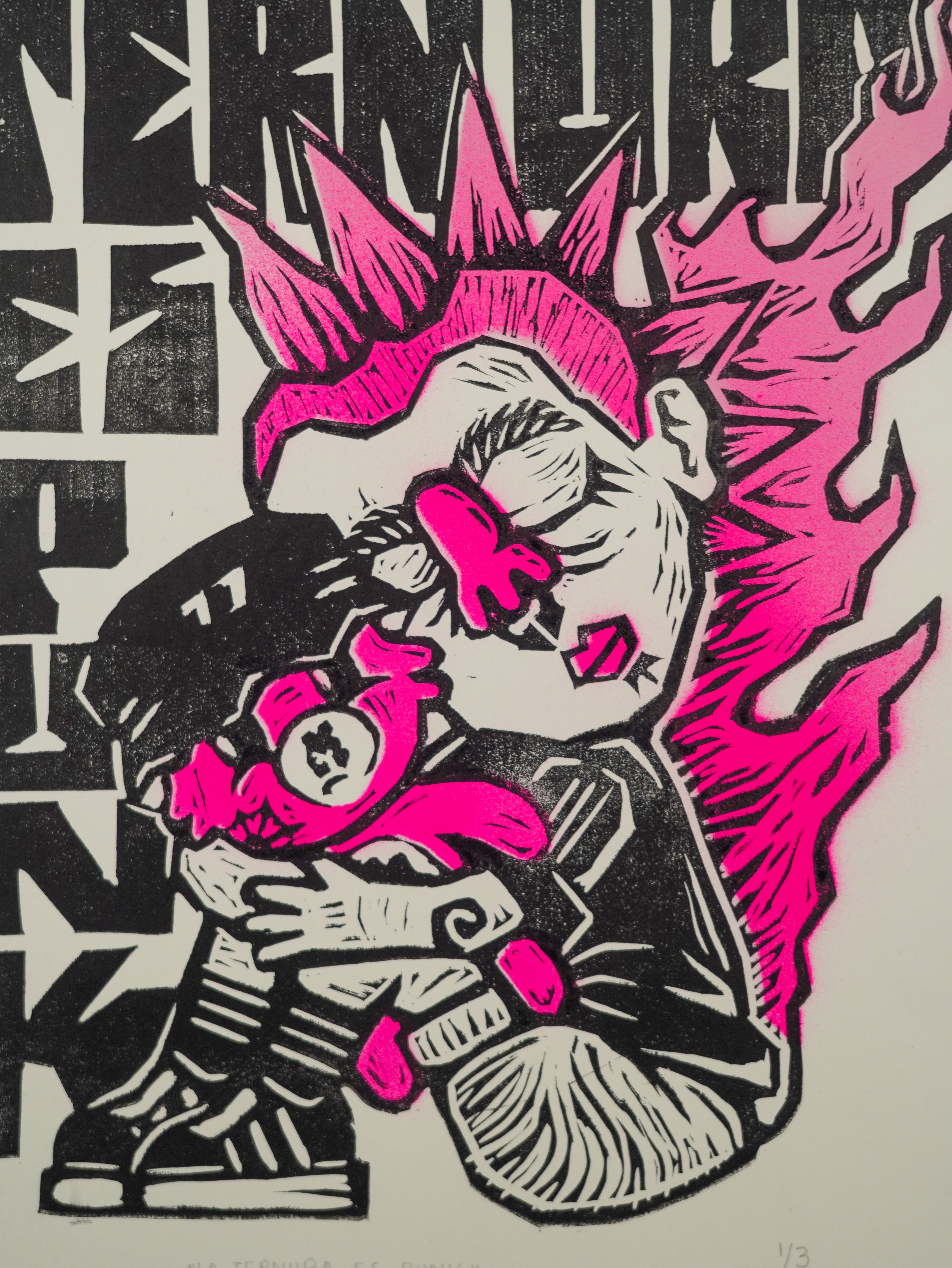 "La ternura es punk" - MX Original Linocut (1/3)