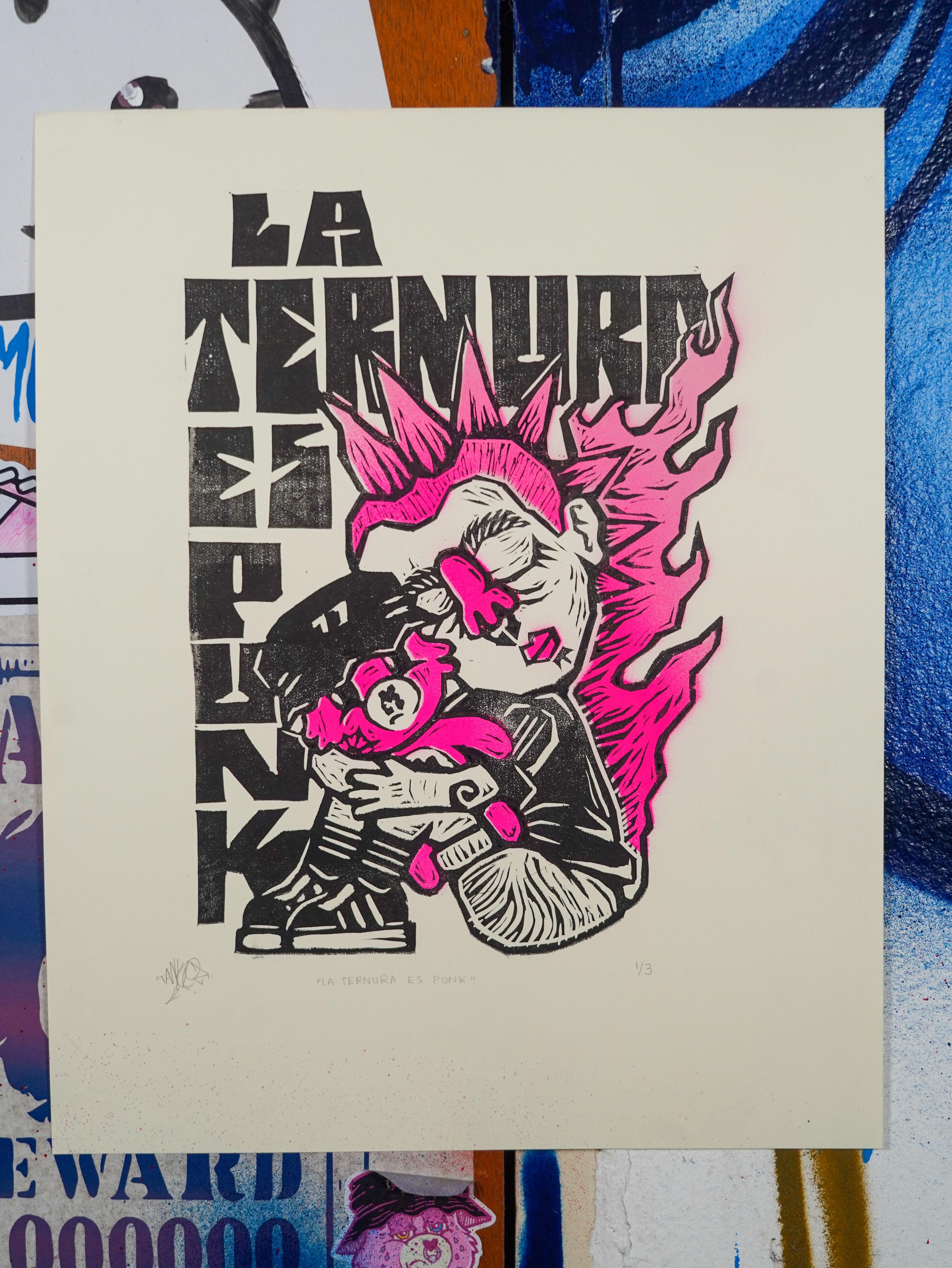 "La ternura es punk" - MX Original Linocut (1/3)