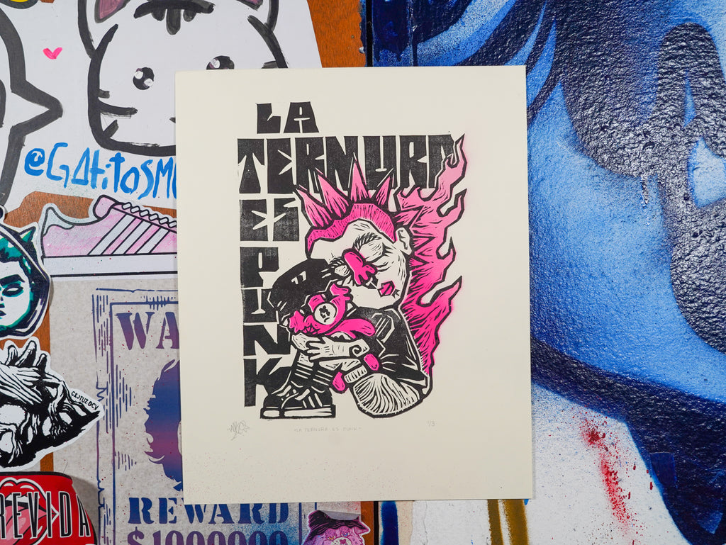 "La ternura es punk" - MX Original Linocut (1/3)