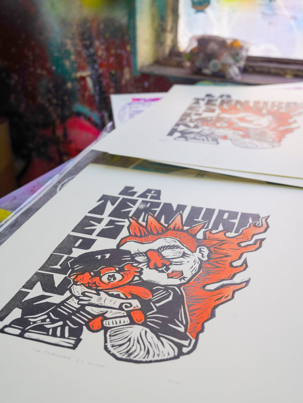 "La ternura es punk" - MX Original Linocut (1/3)